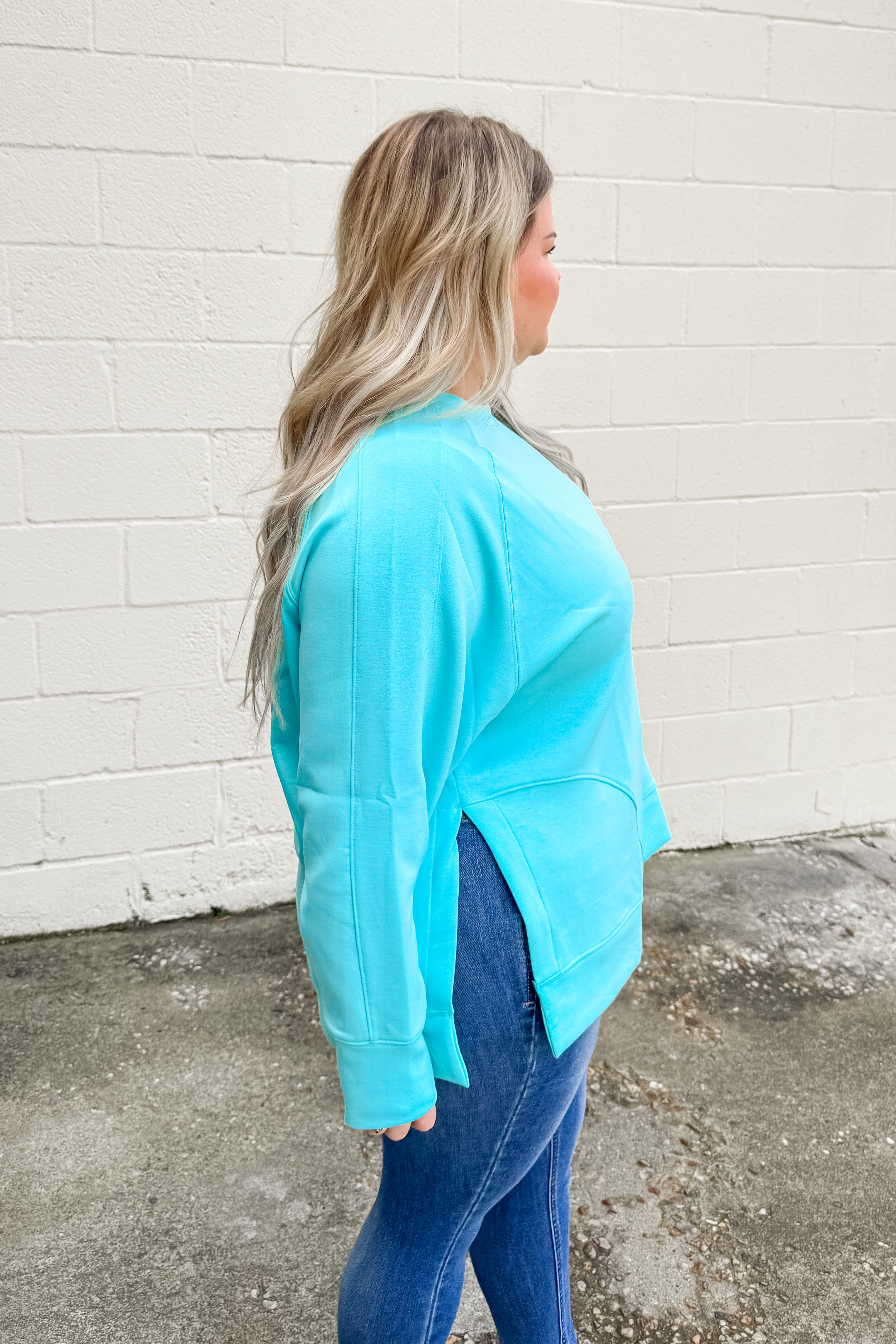 Better Days Ahead Pullover, Mint Sky
