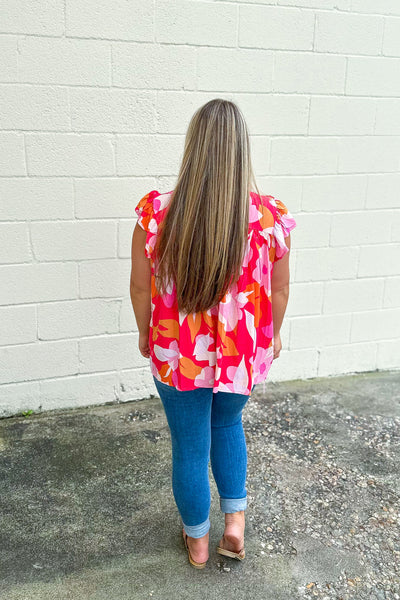 Pure Sweetness Floral Top, Fuchsia