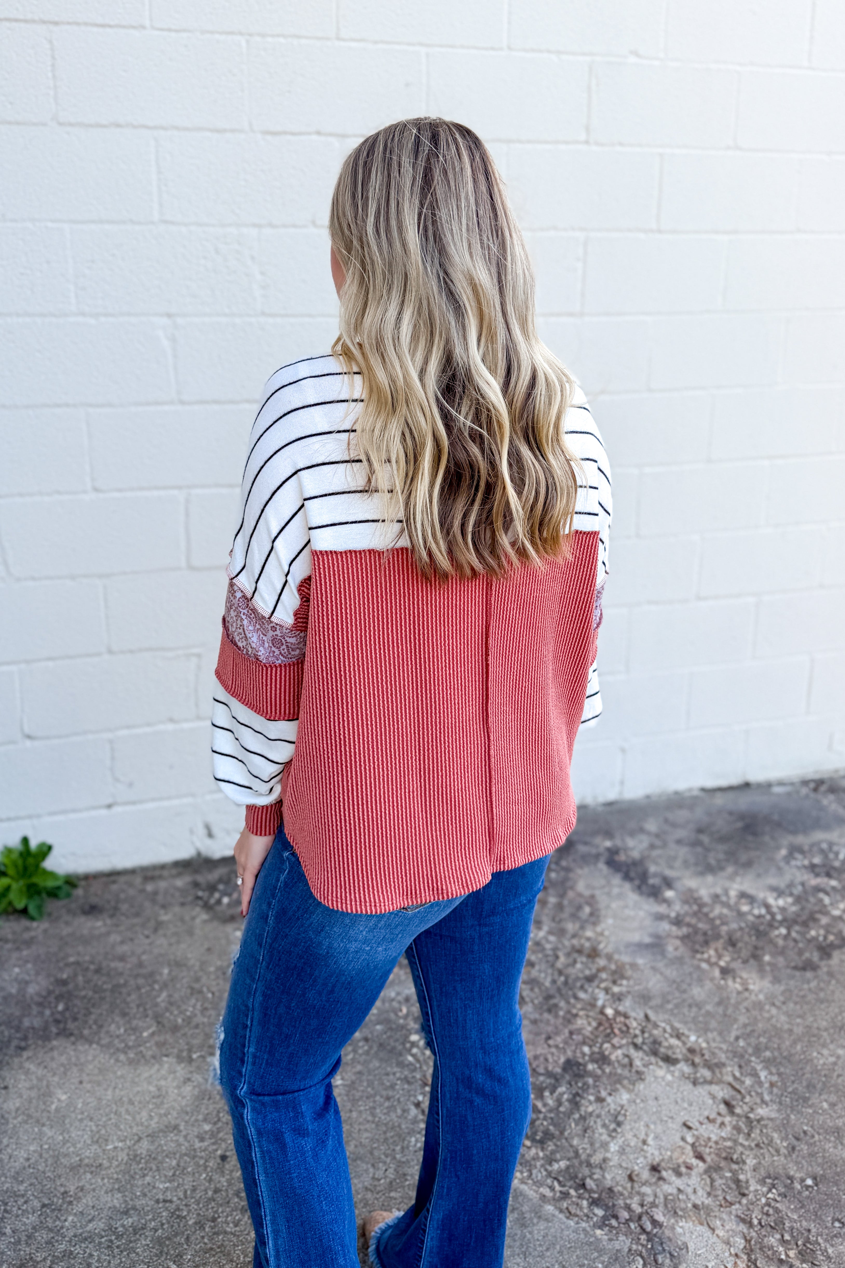 Pumpkin Fields Colorblock Top