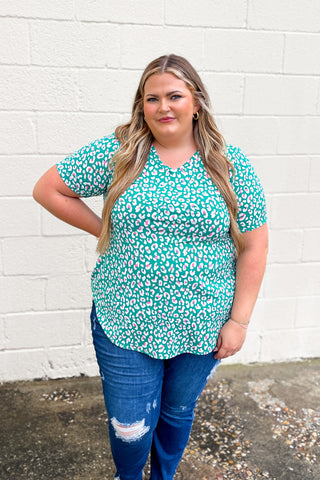 Lucky Leopard Top, Green