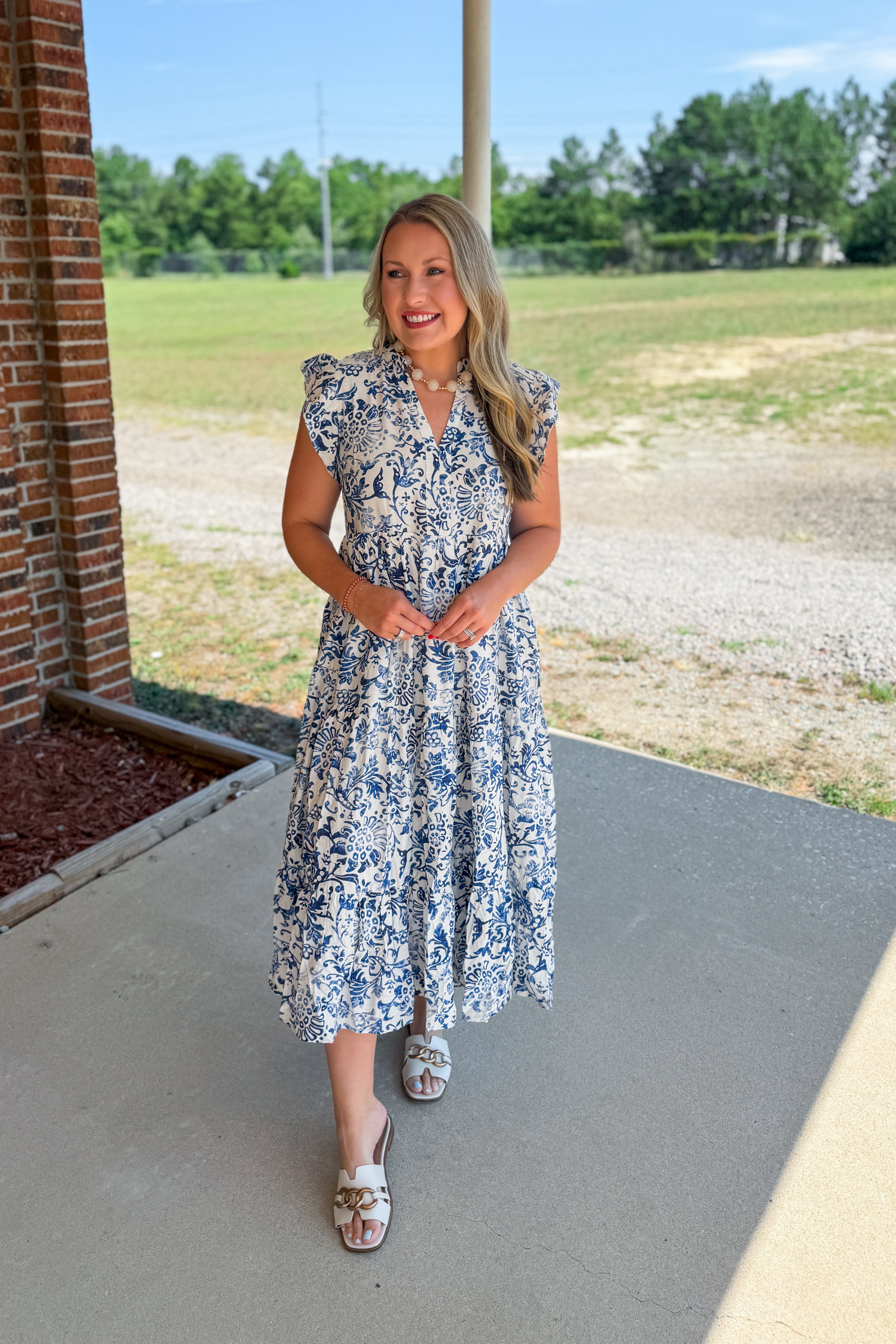 Cottage Blue Midi Dress