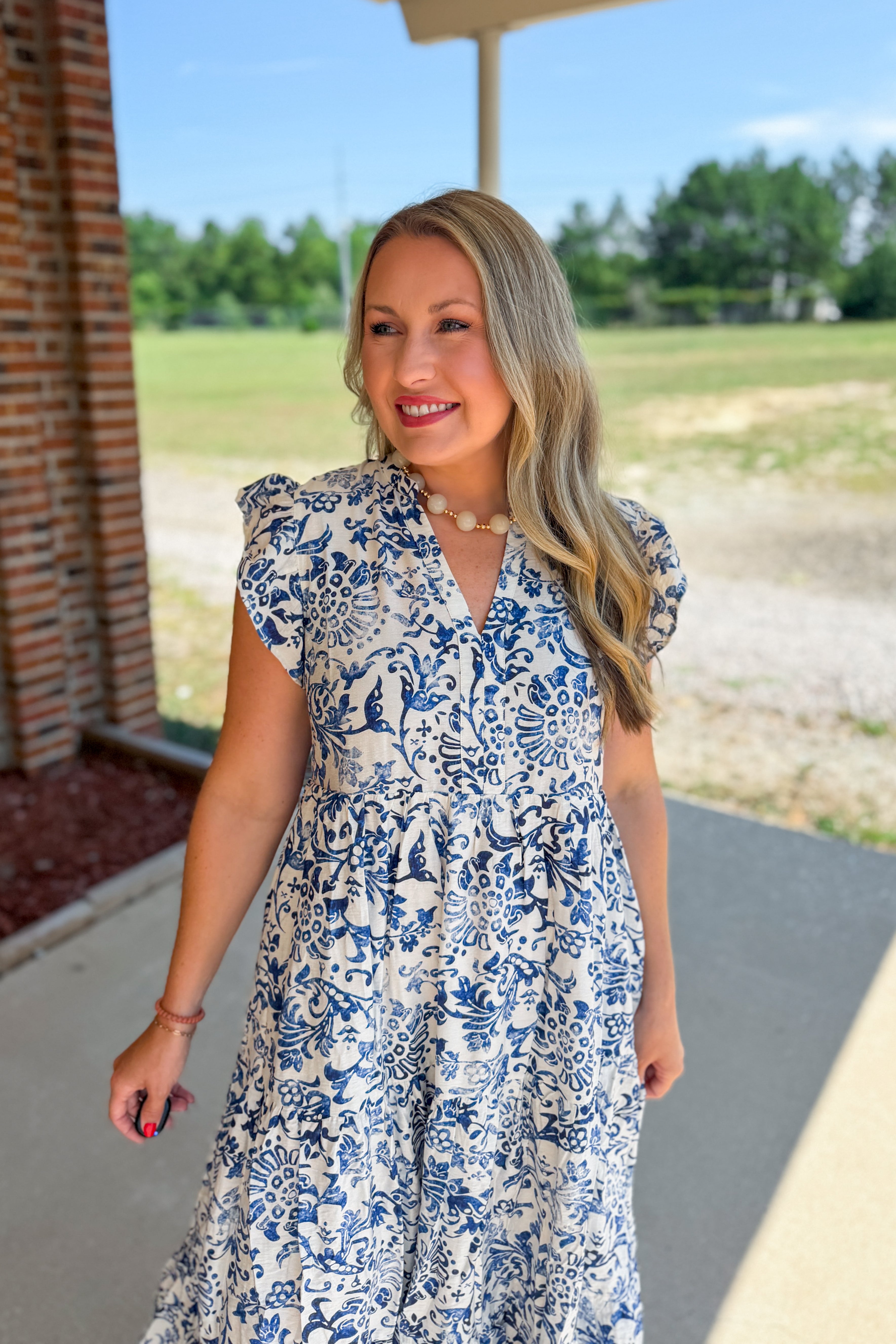 Cottage Blue Midi Dress
