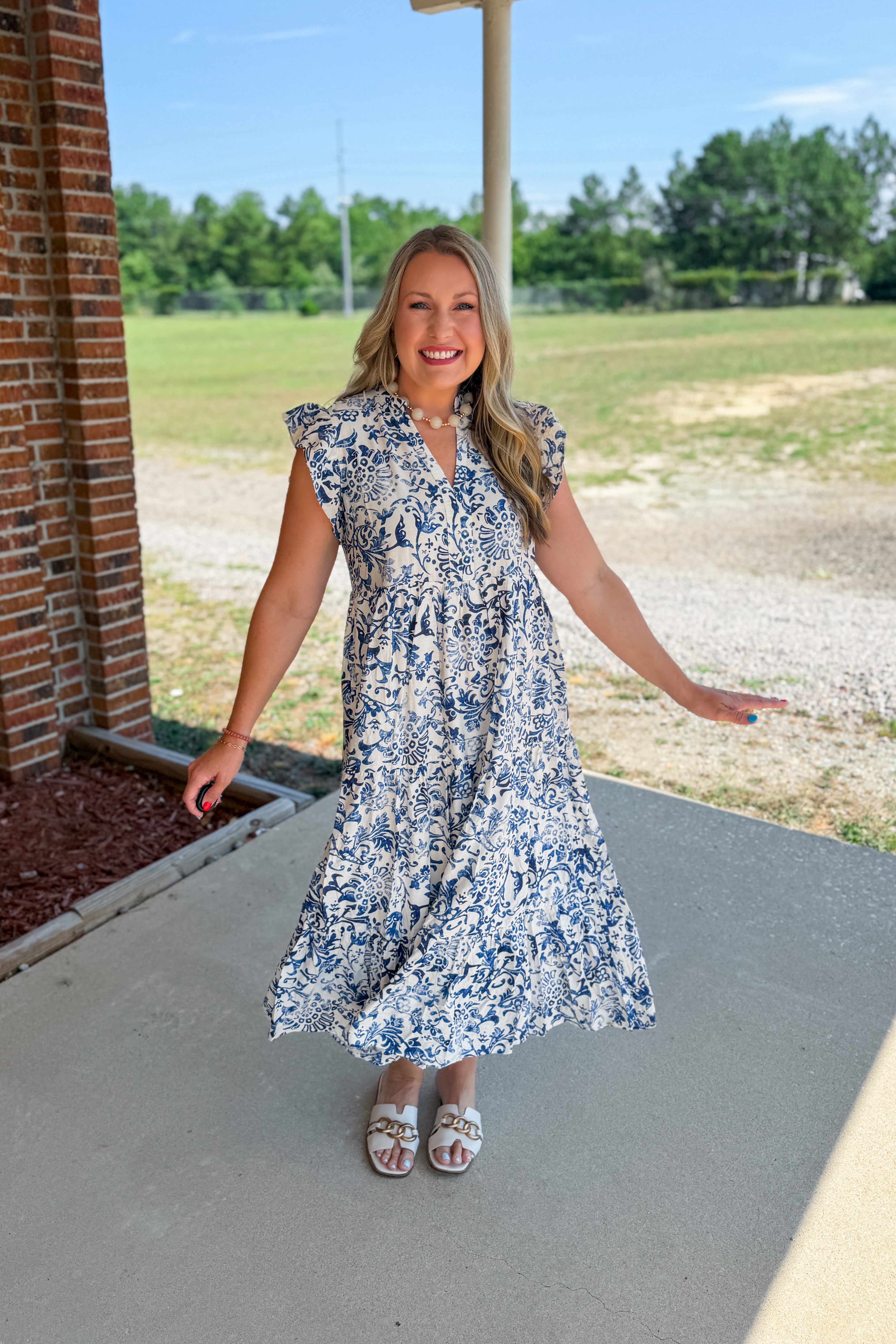 Cottage Blue Midi Dress