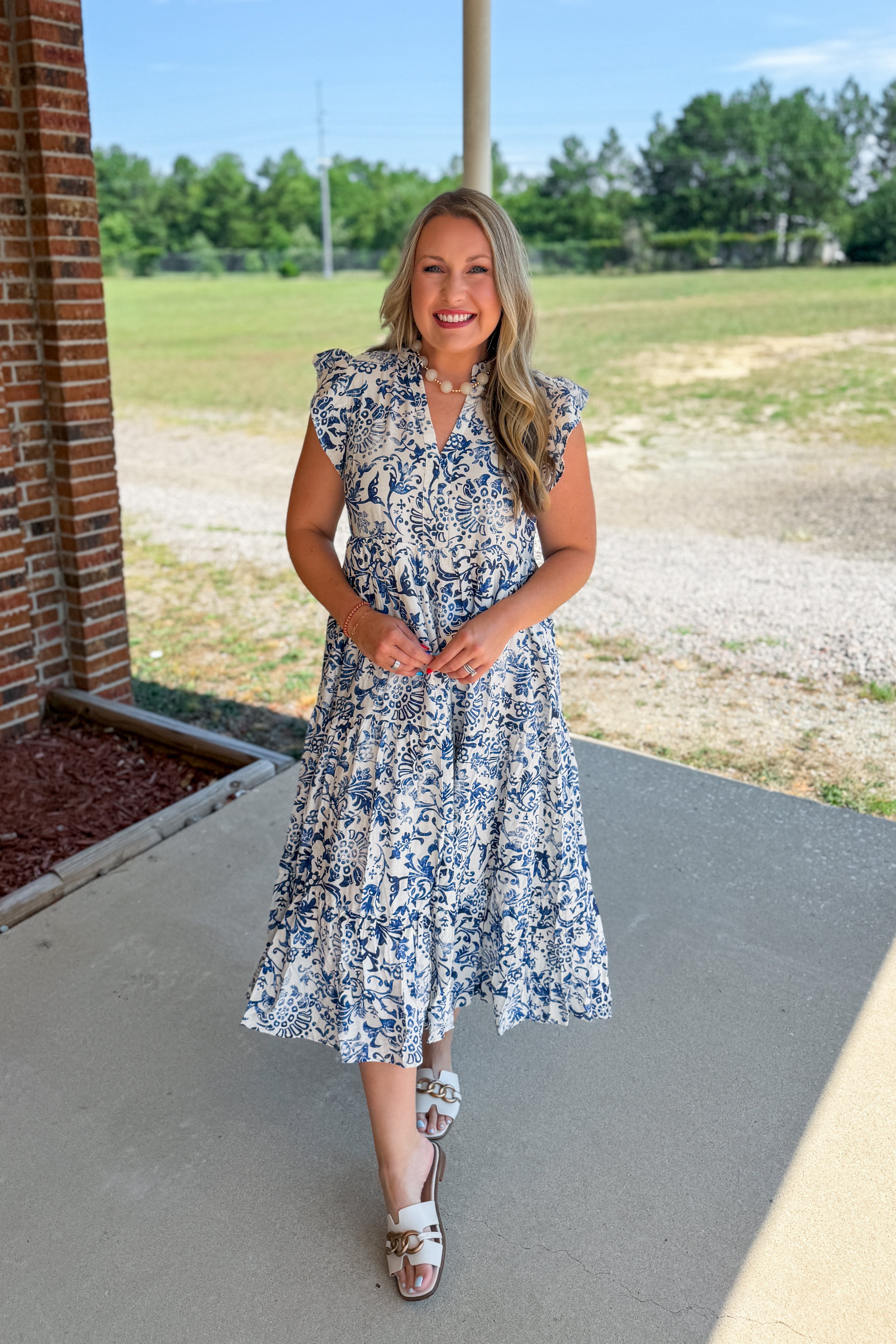 Cottage Blue Midi Dress