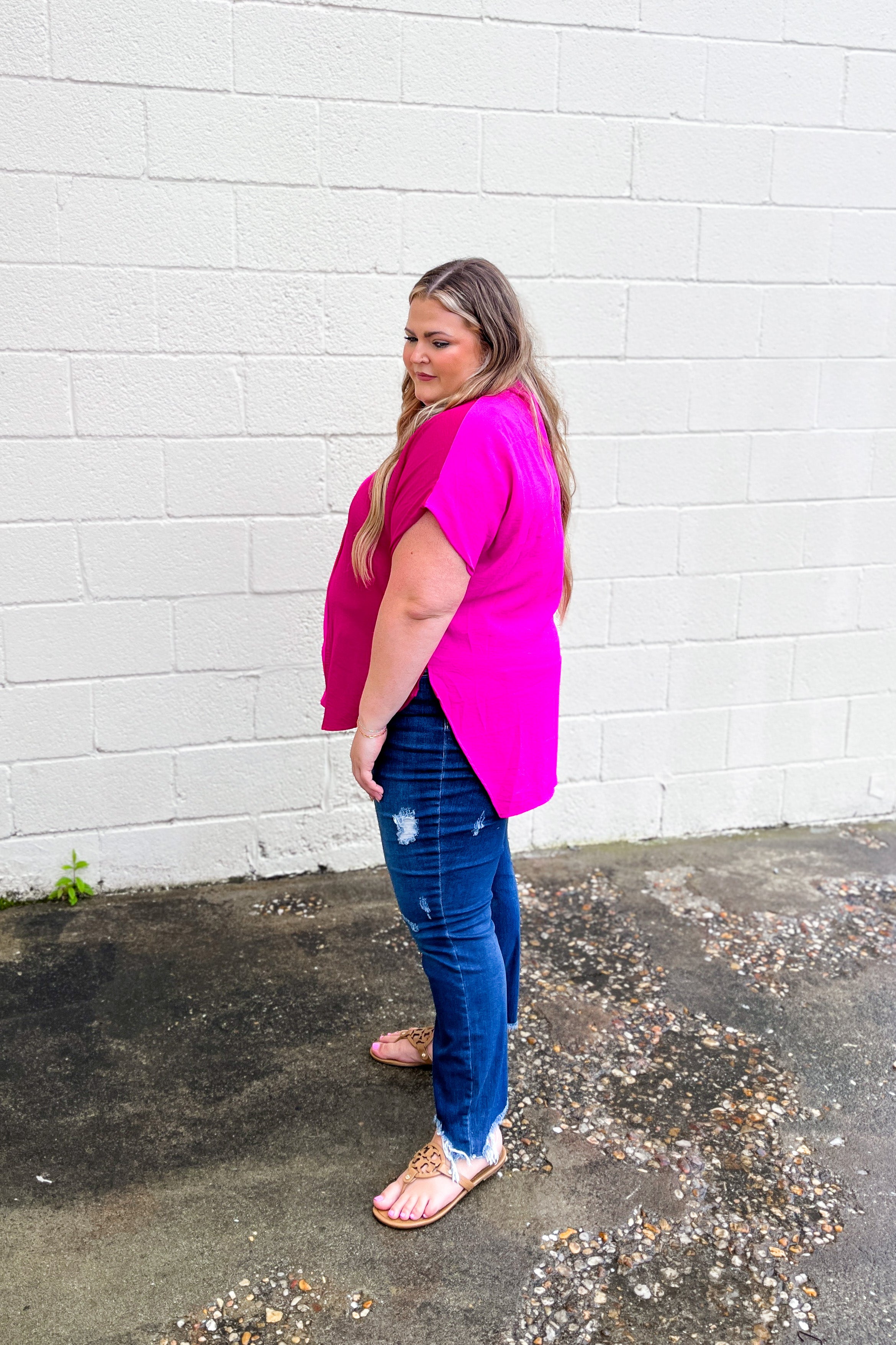 Switching Sides Top, Fuchsia/Magenta