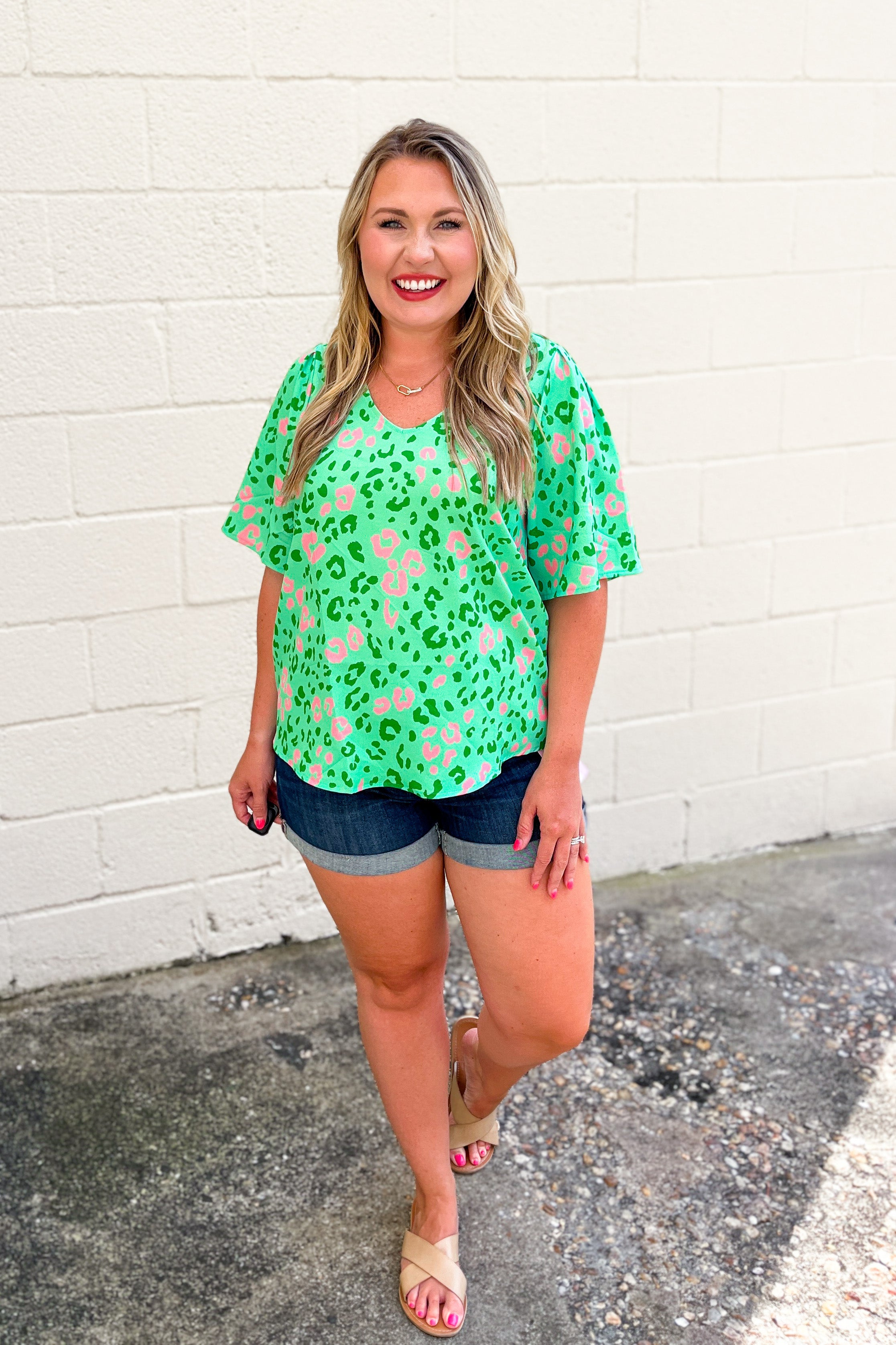 All About That Leopard Top, Green