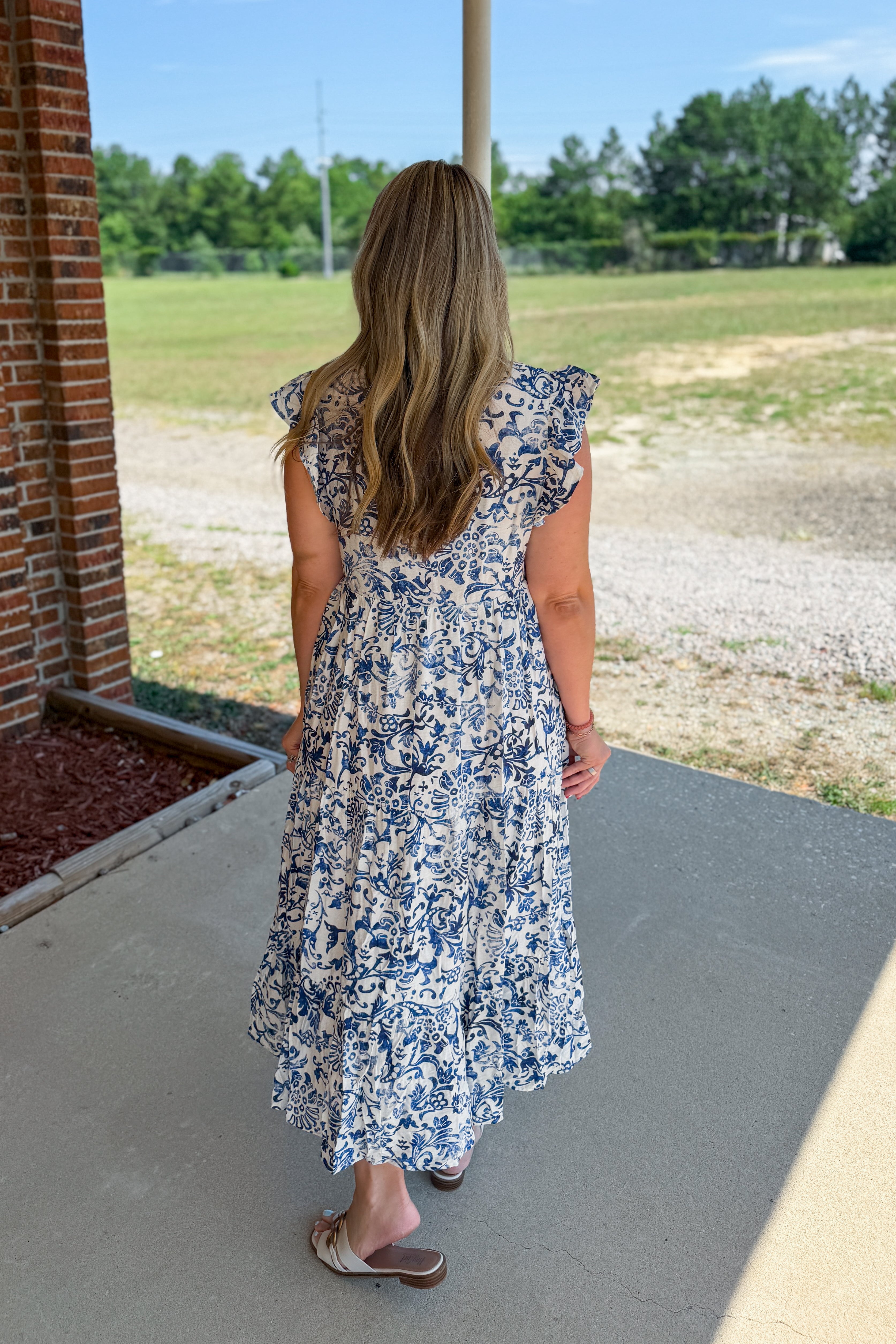 Cottage Blue Midi Dress