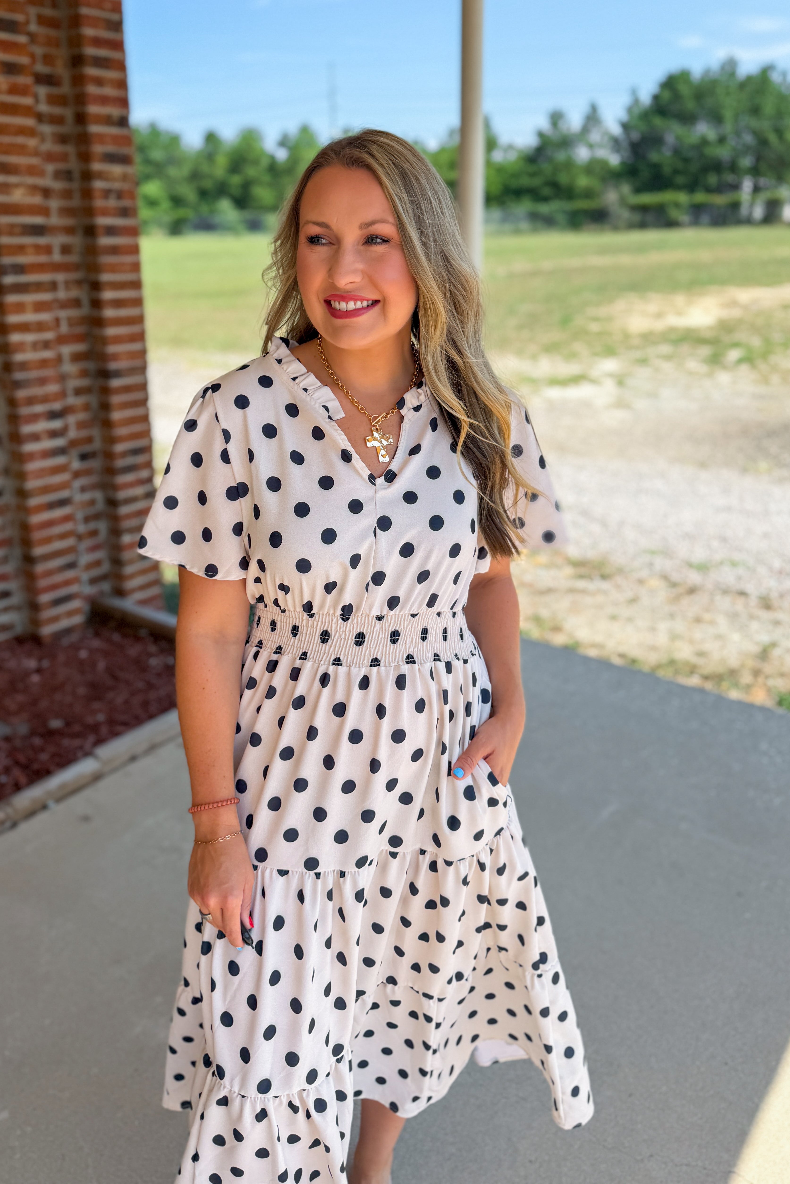 Gracefully Yours Polka Dot Maxi Dress