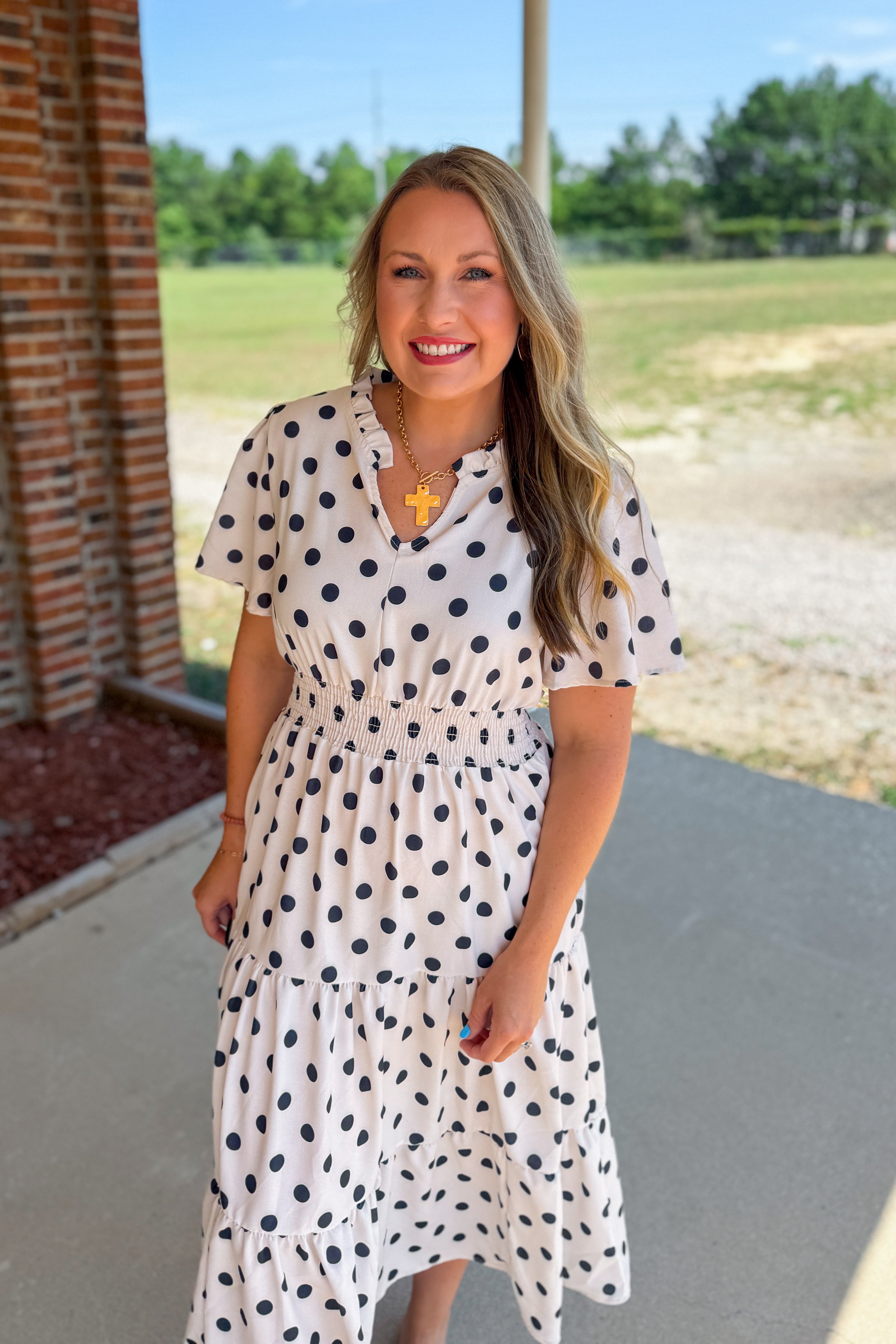 Gracefully Yours Polka Dot Maxi Dress