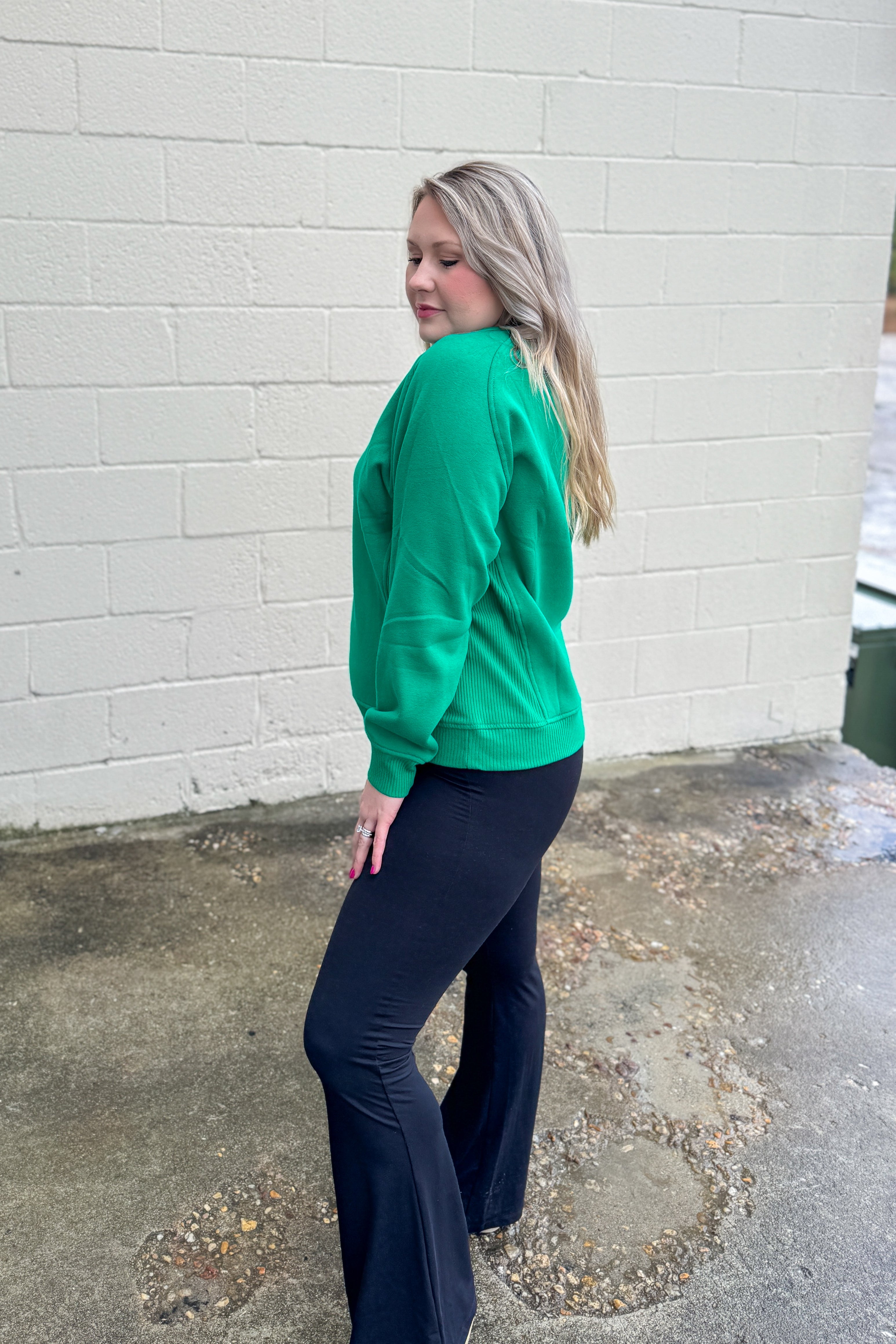 The Ally Pullover Top, Kelly Green