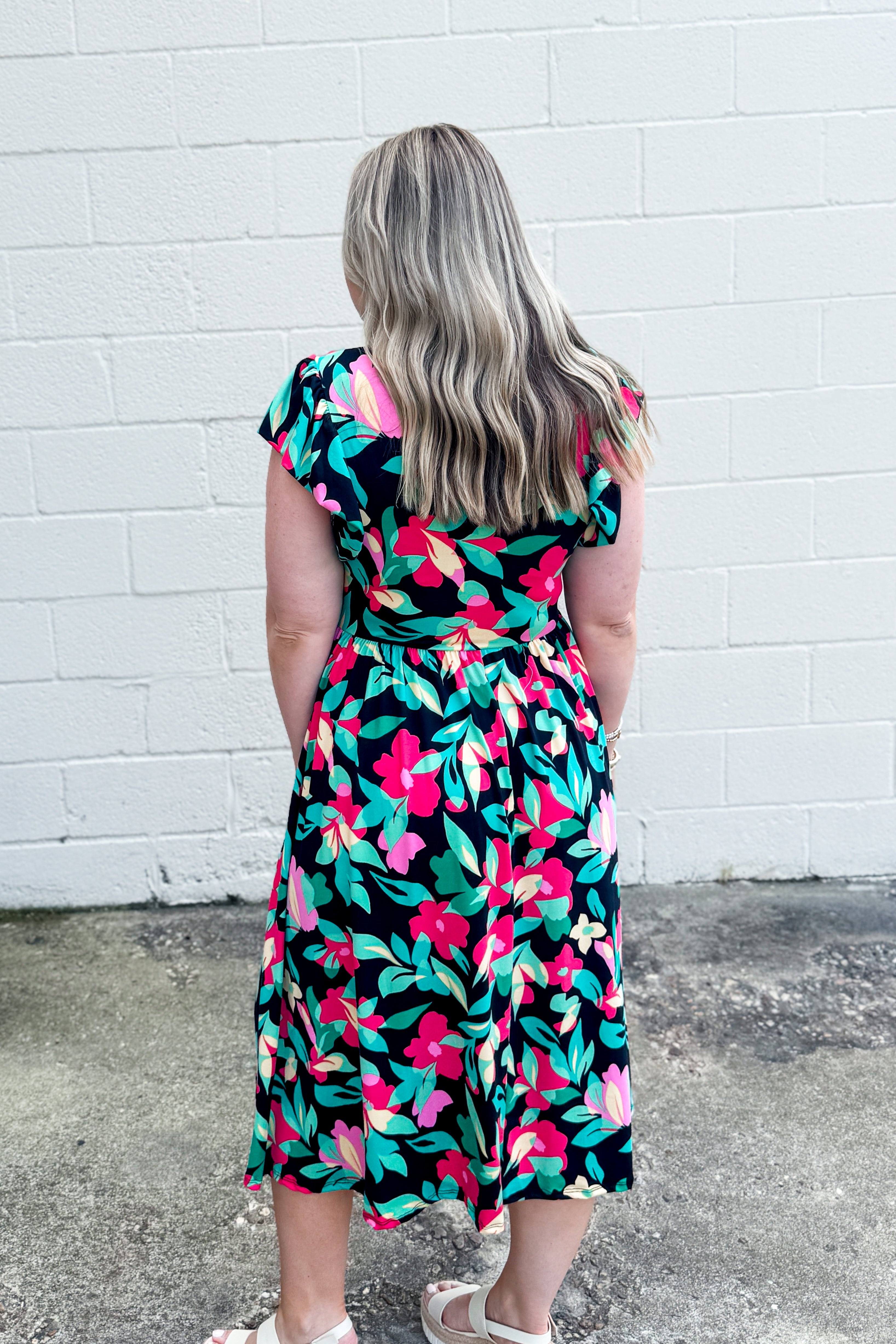 Floral Frenzy Midi Dress
