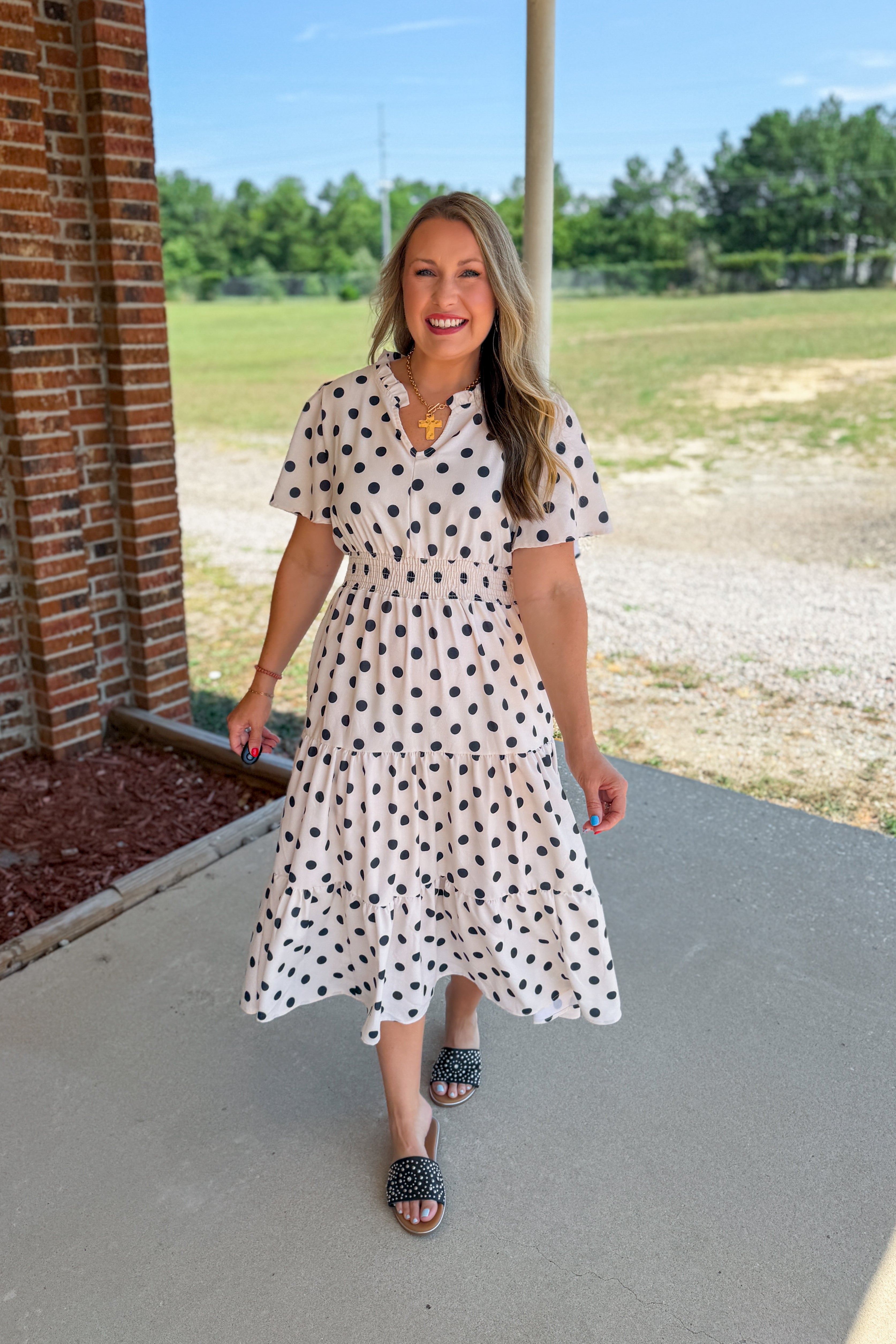 Gracefully Yours Polka Dot Maxi Dress