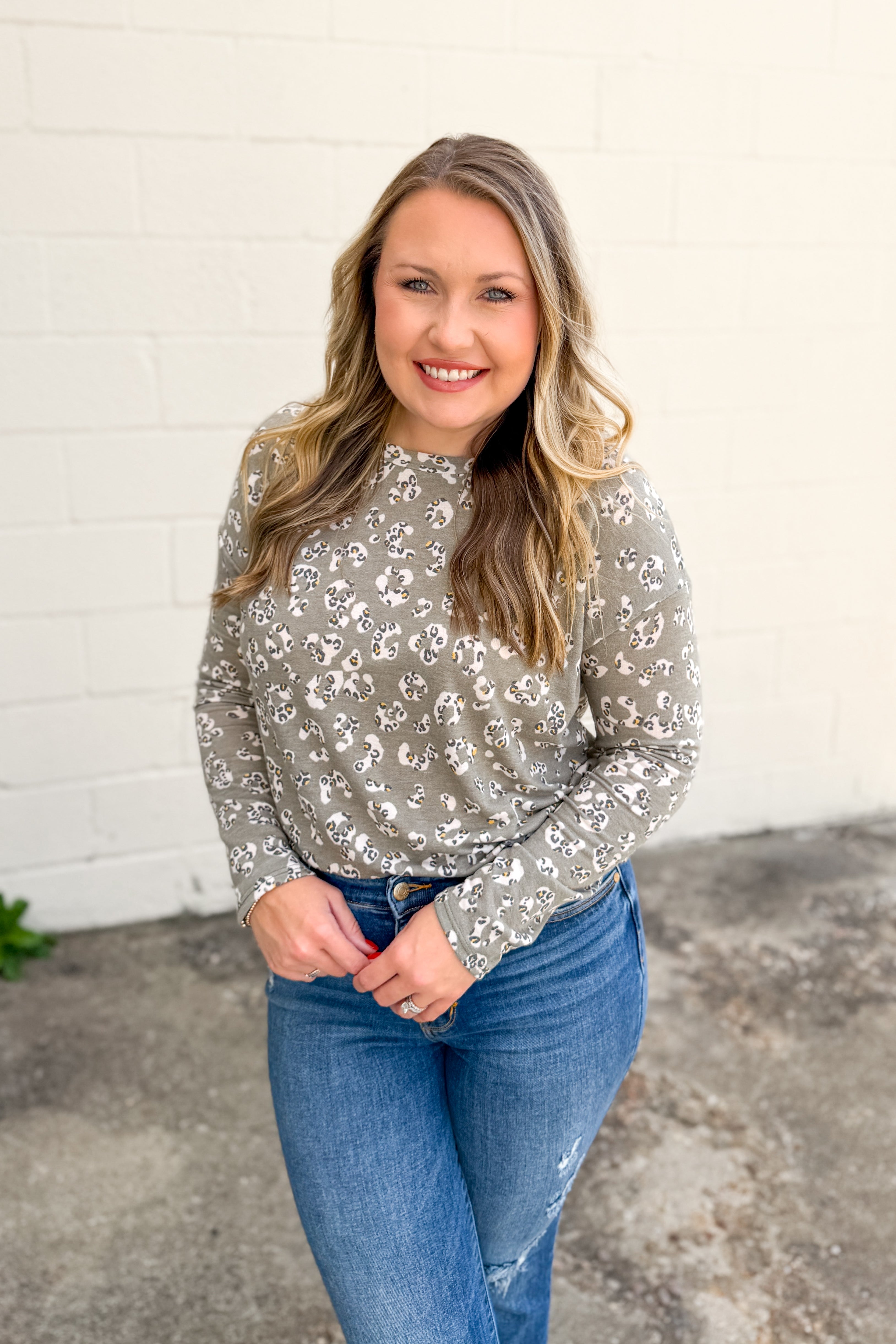 Olive Leopard Top