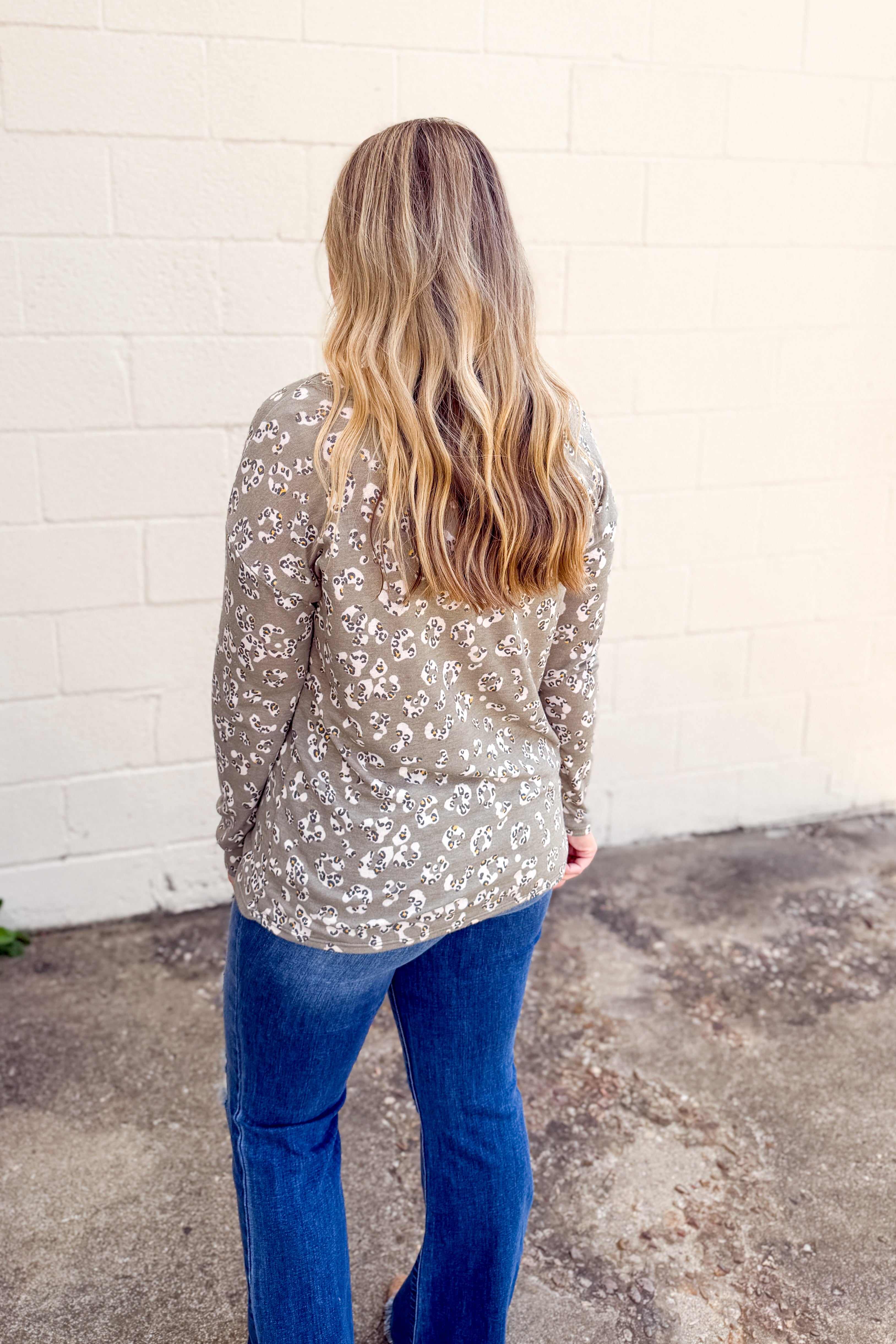Olive Leopard Top