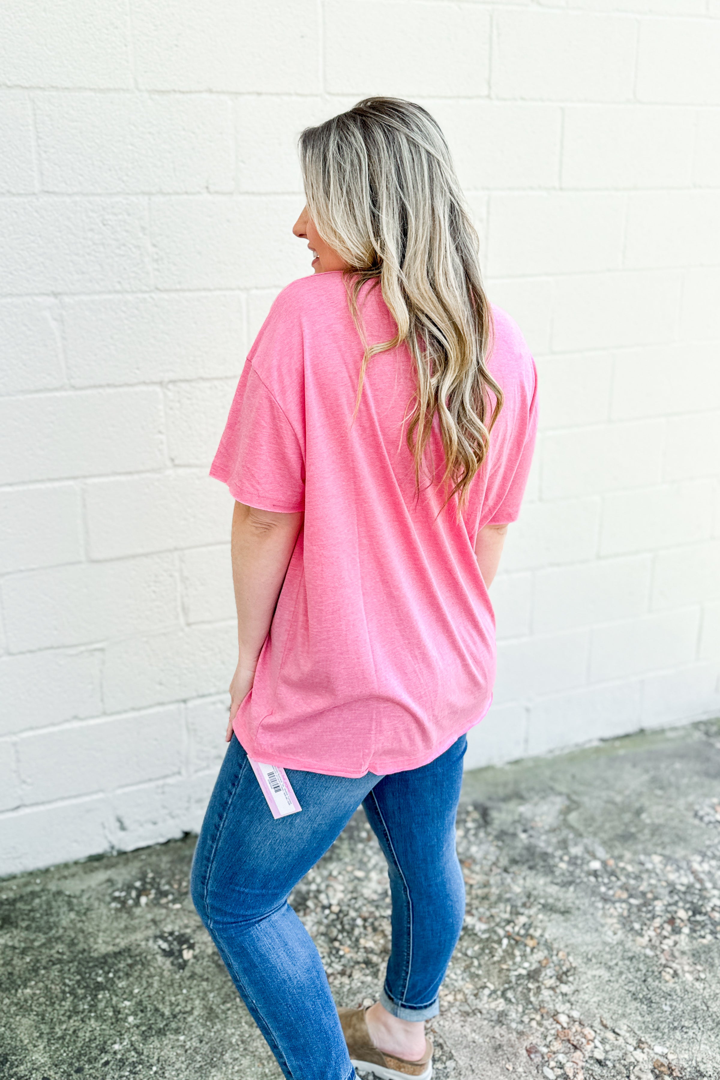 Becca Oversized Boyfriend Top, Heather Fuchsia