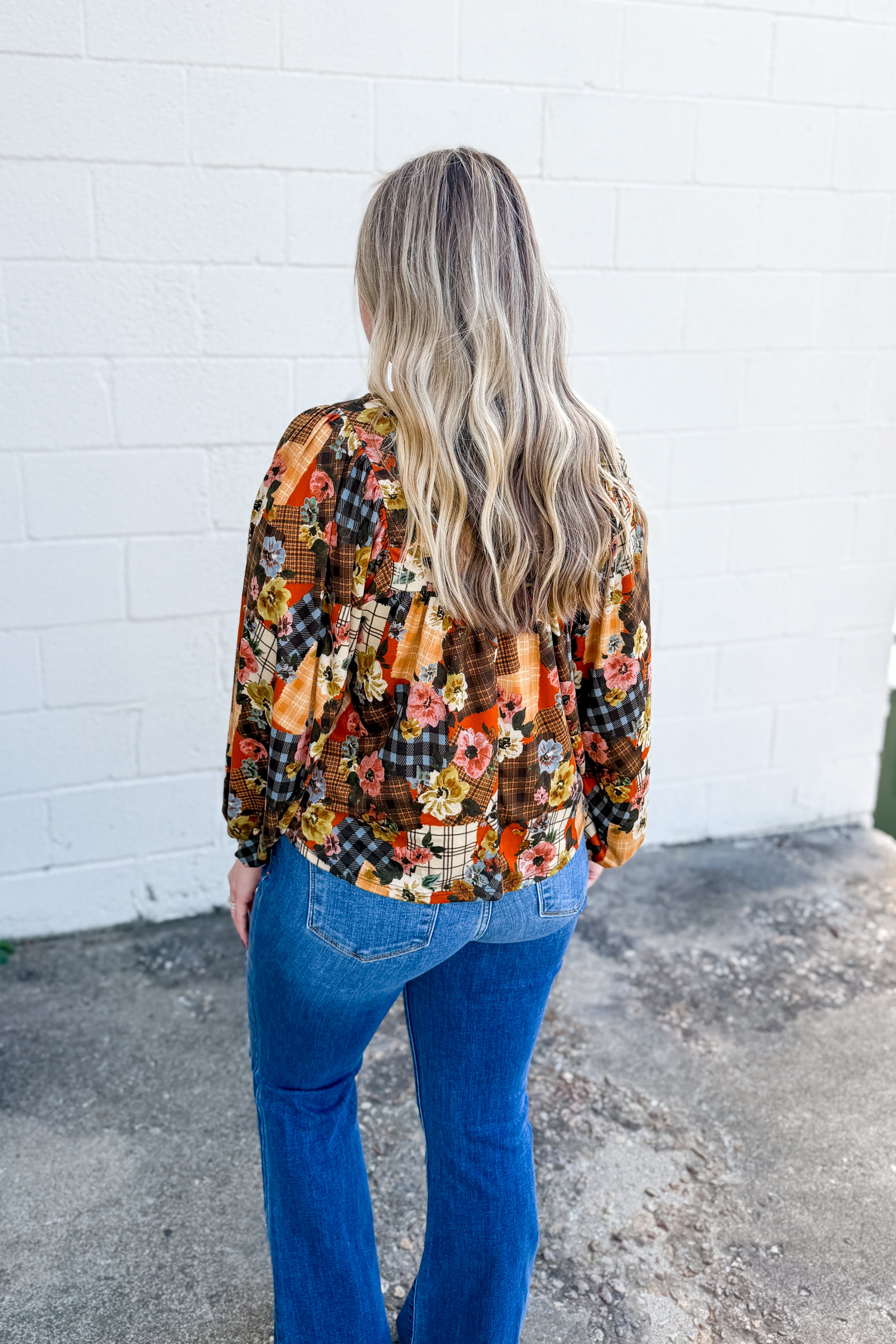 Rustic Romance Floral Patchwork Top