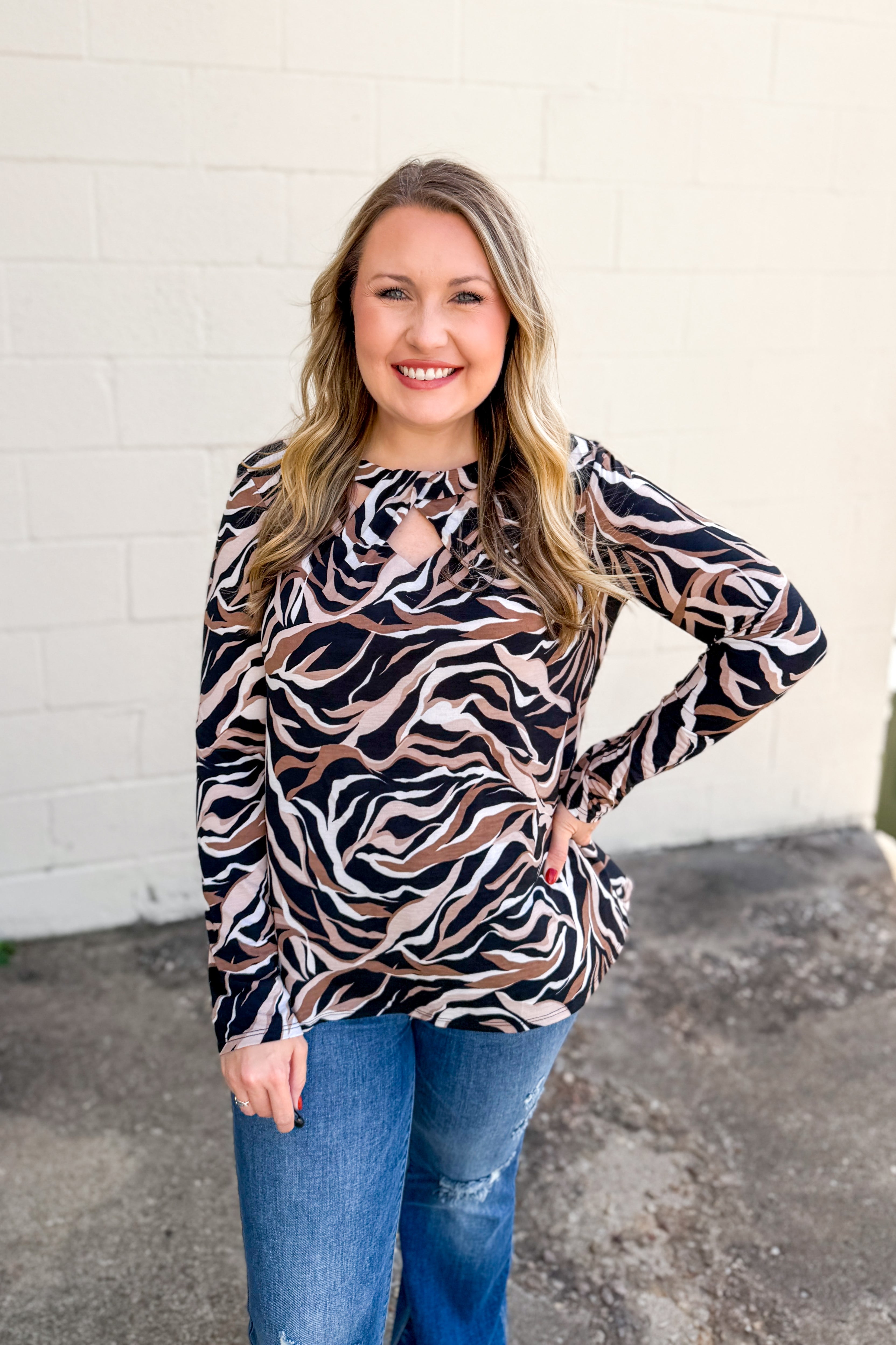 Safari Nights Zebra Print Top