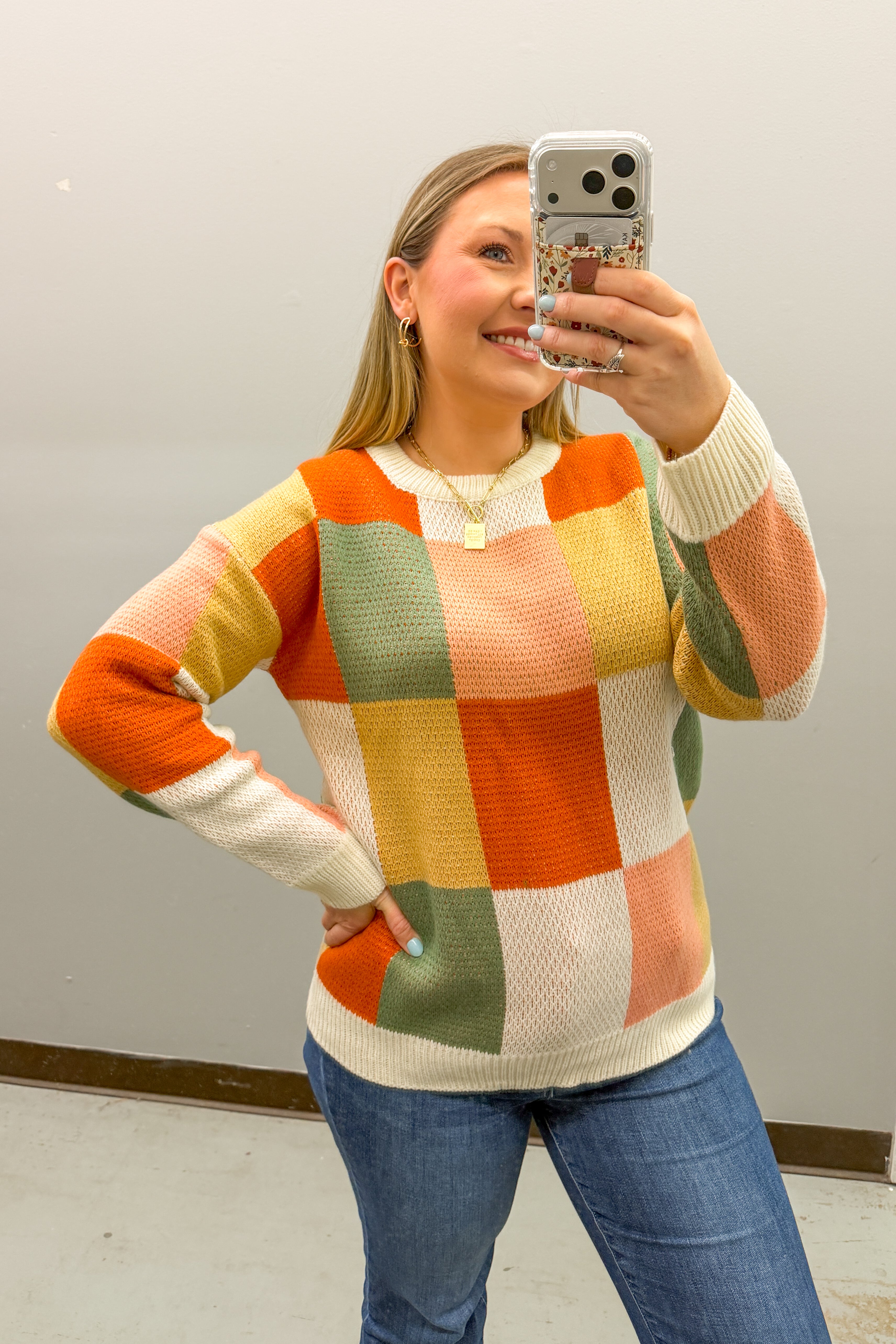 Fireside Checker Sweater Top