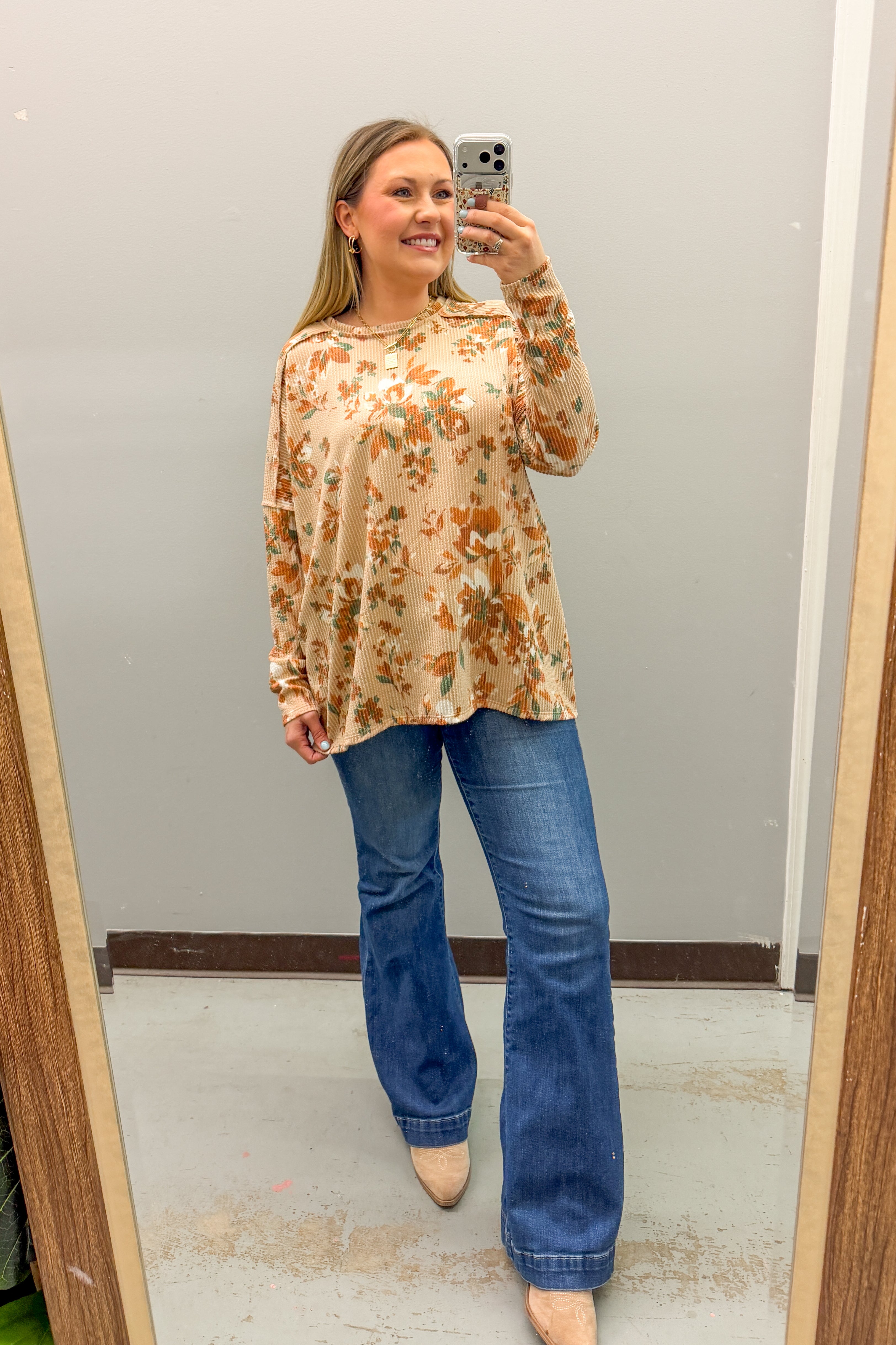 Southern Bloom Ribbed Pullover Top