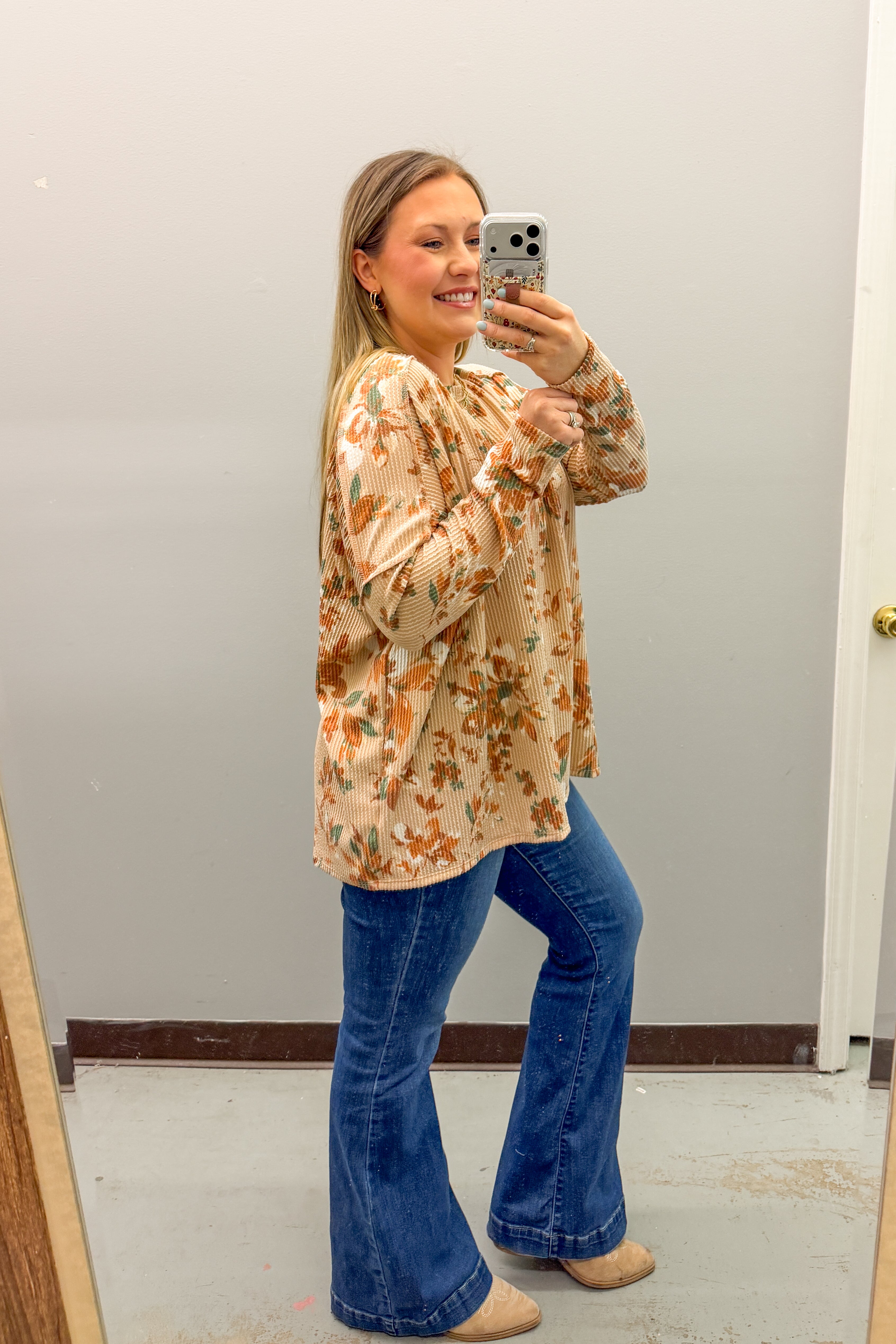 Southern Bloom Ribbed Pullover Top