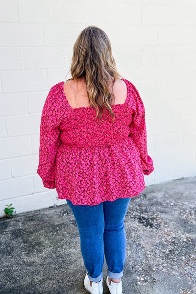 Love The Look Floral Smocked Babydoll Top