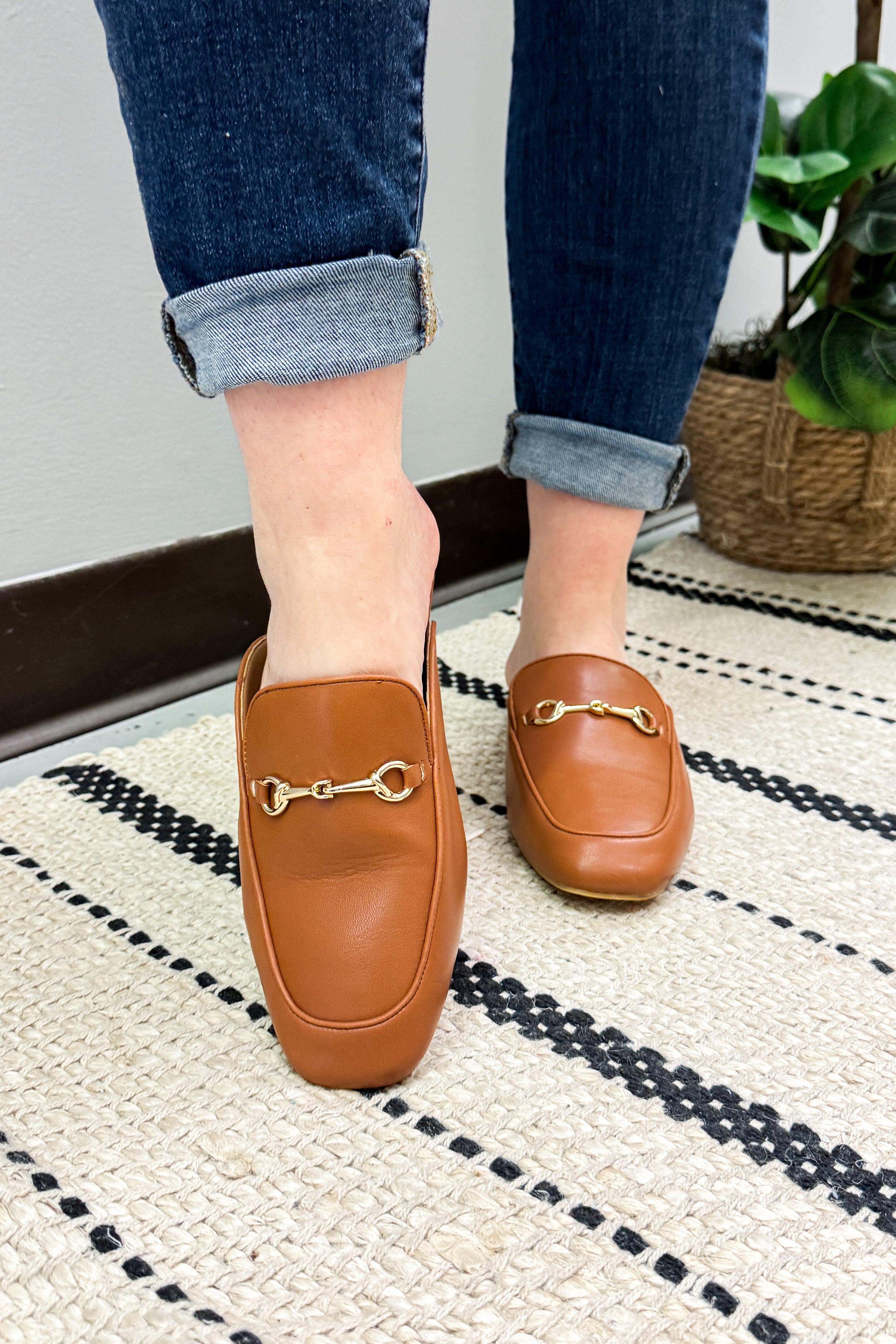 Corkys Charmer Loafer Slides, Cognac