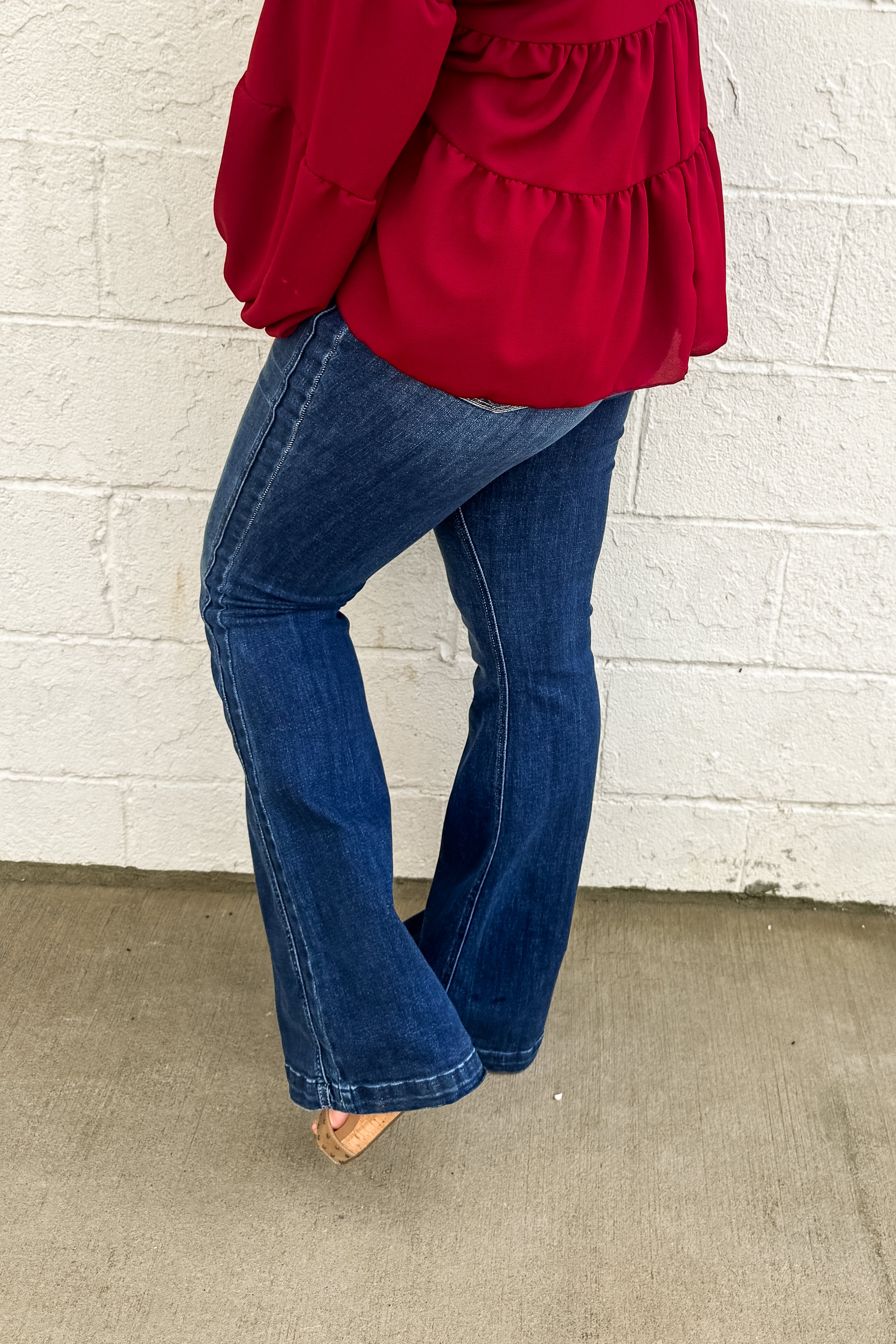 Judy Blue Marlowe High Rise Angled Side Seam Flare Jeans