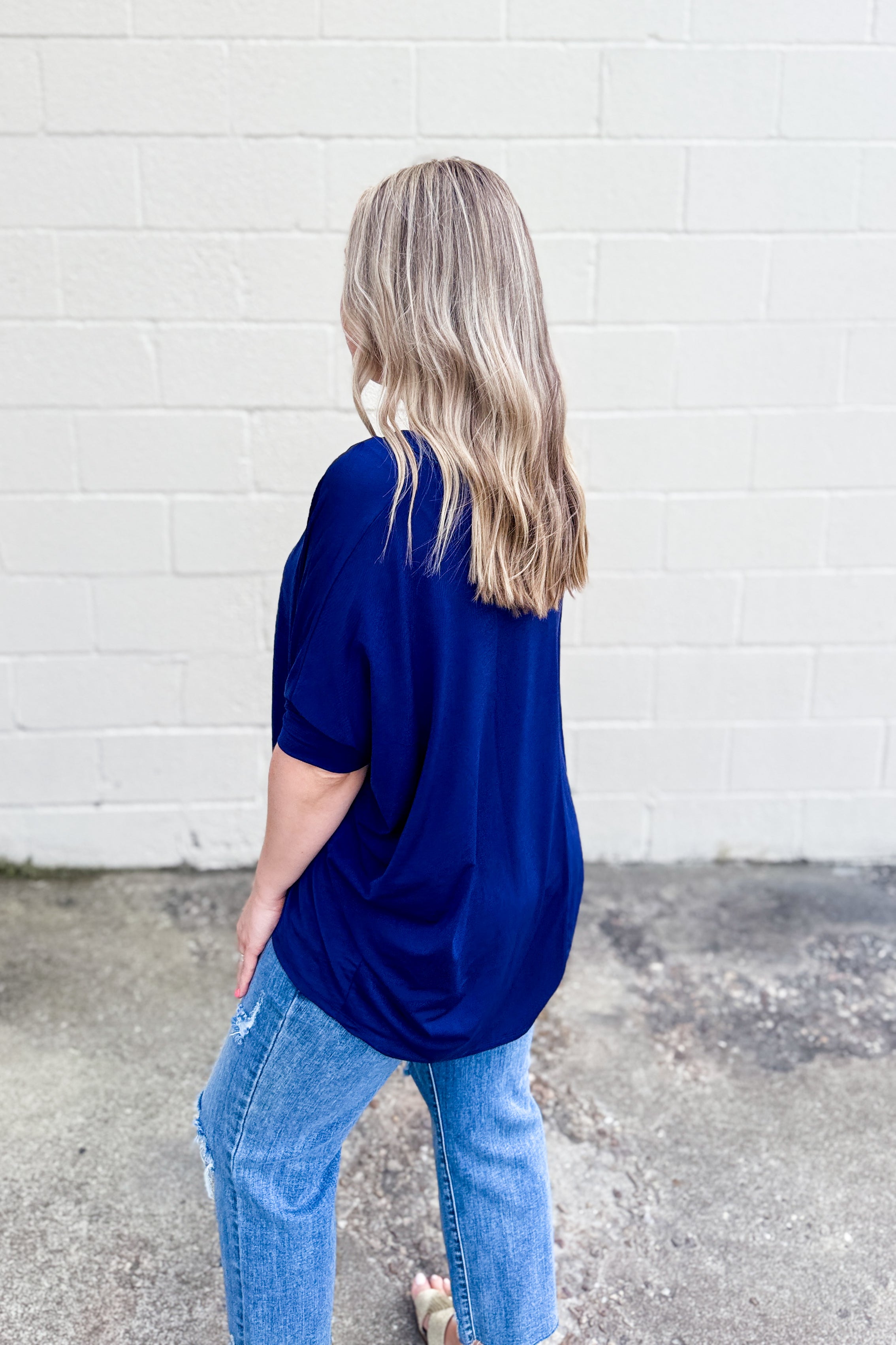 Easy Like That Oversized Top, Navy