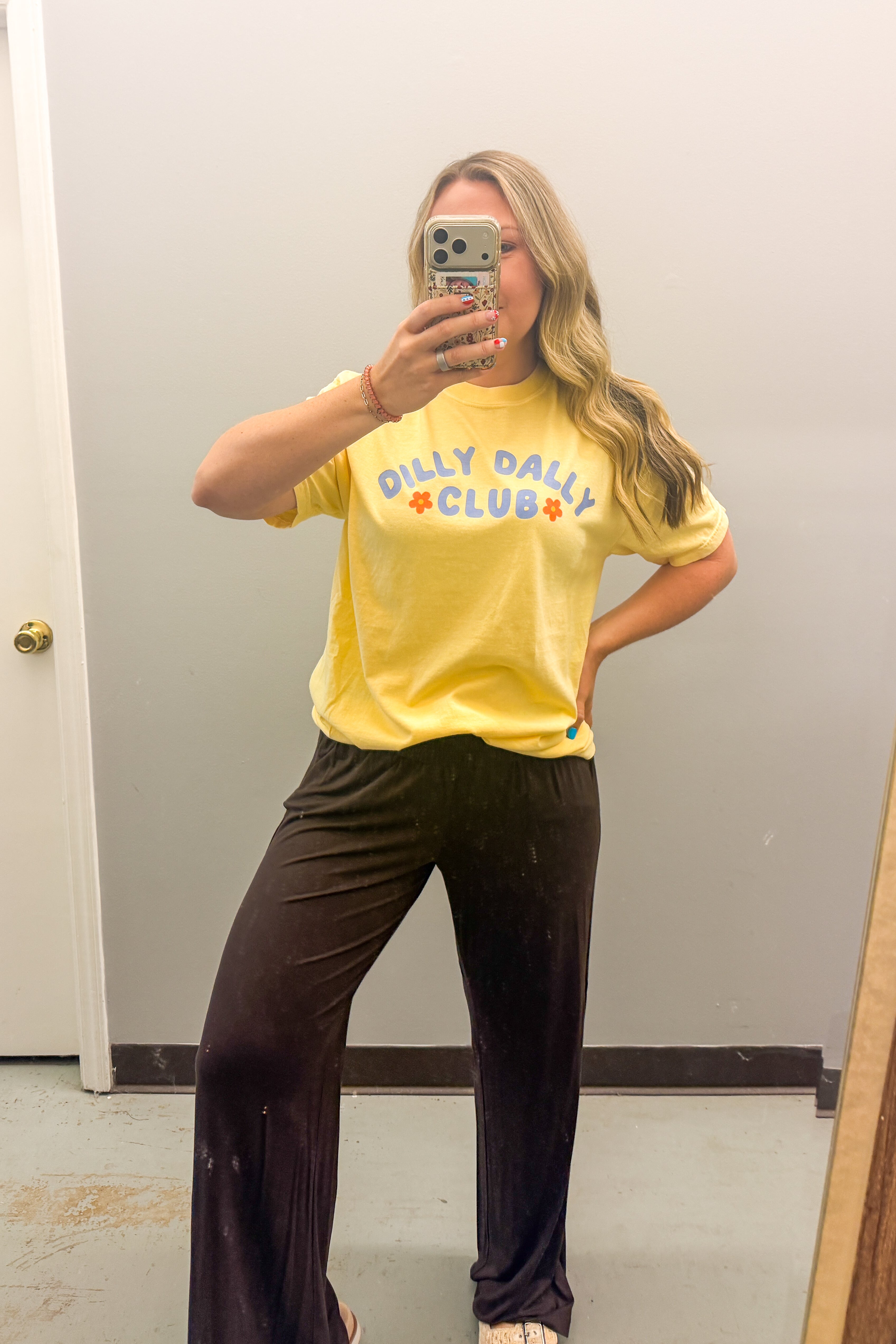 Dilly Dally Club Graphic Tee, Butter