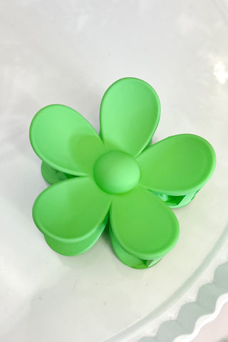 Daisy Flower Claw Clip, Green