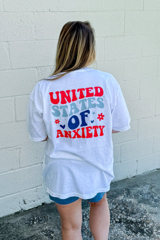 United States of Anxiety Graphic Tee, White