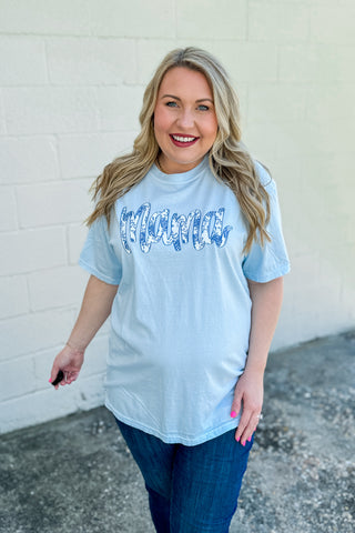 Mama Blue Willow Graphic Tee, Chambray