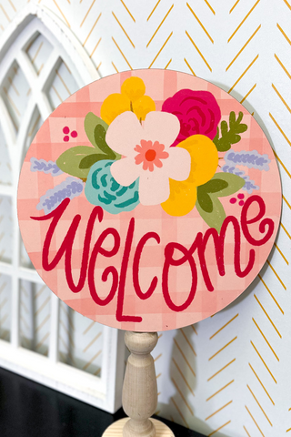 Patterned Topper, Welcome Pink Floral Plaid