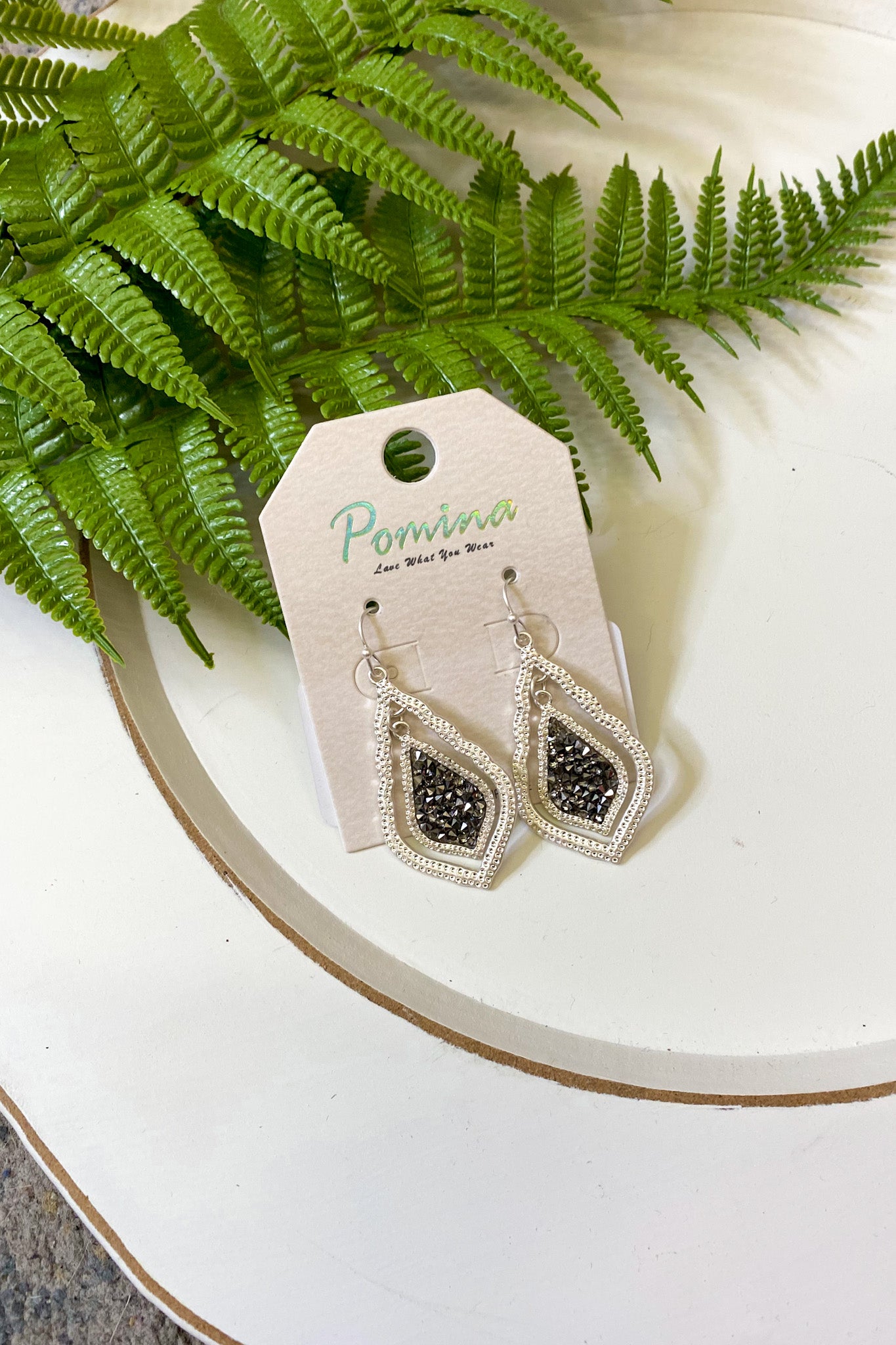 Filigree Teardrop Earring, Silver