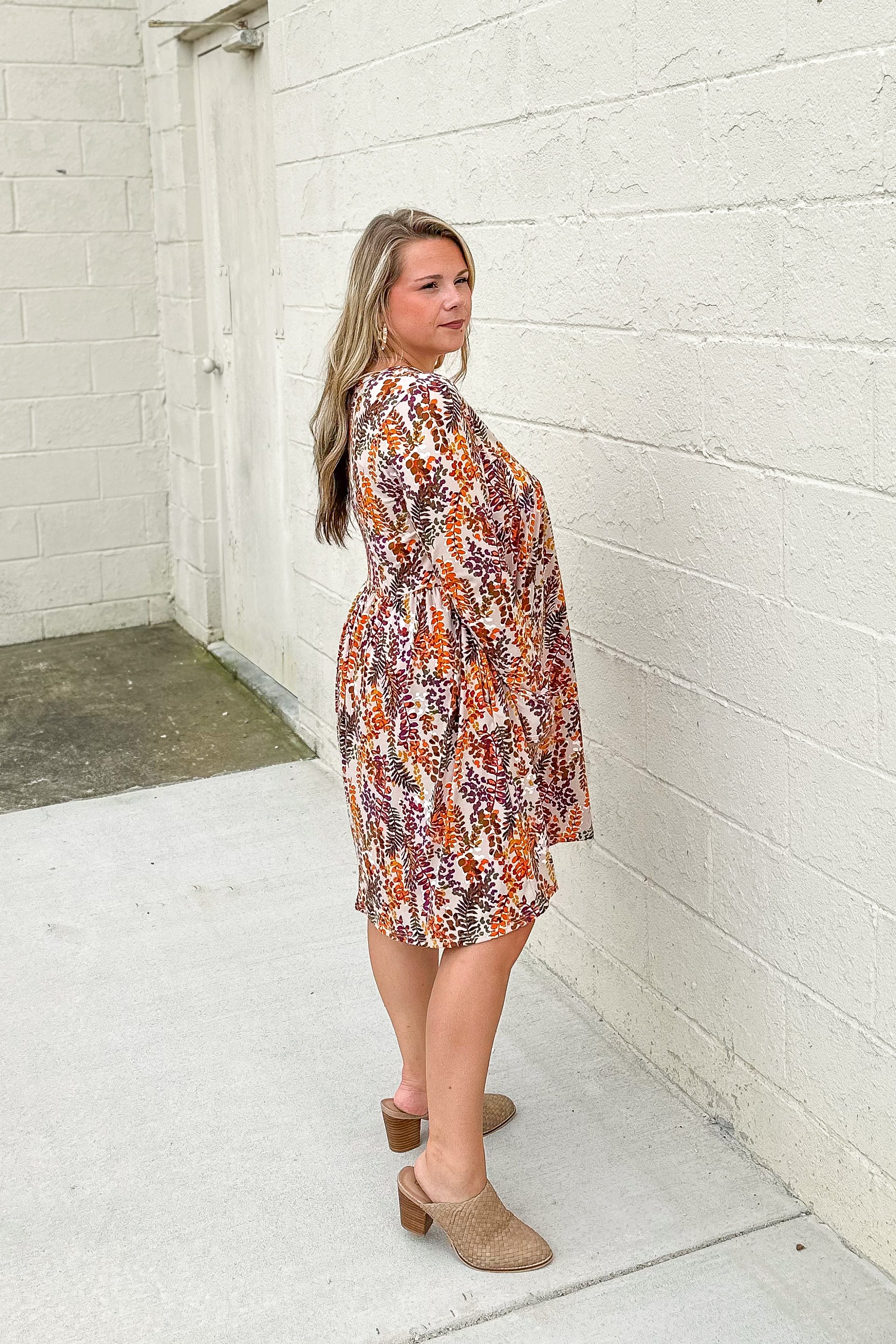 Daring Heart Floral Dress, Taupe