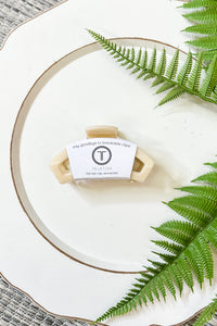 Teleties Large Open Hair Clip, Almond Beige