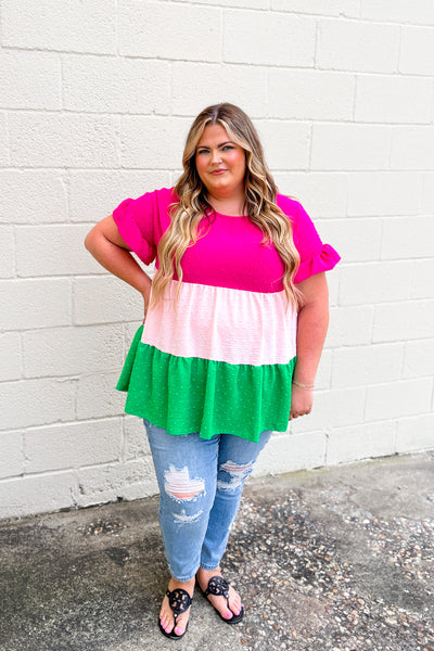 RESTOCK | Summertime Watermelon Color Block Top