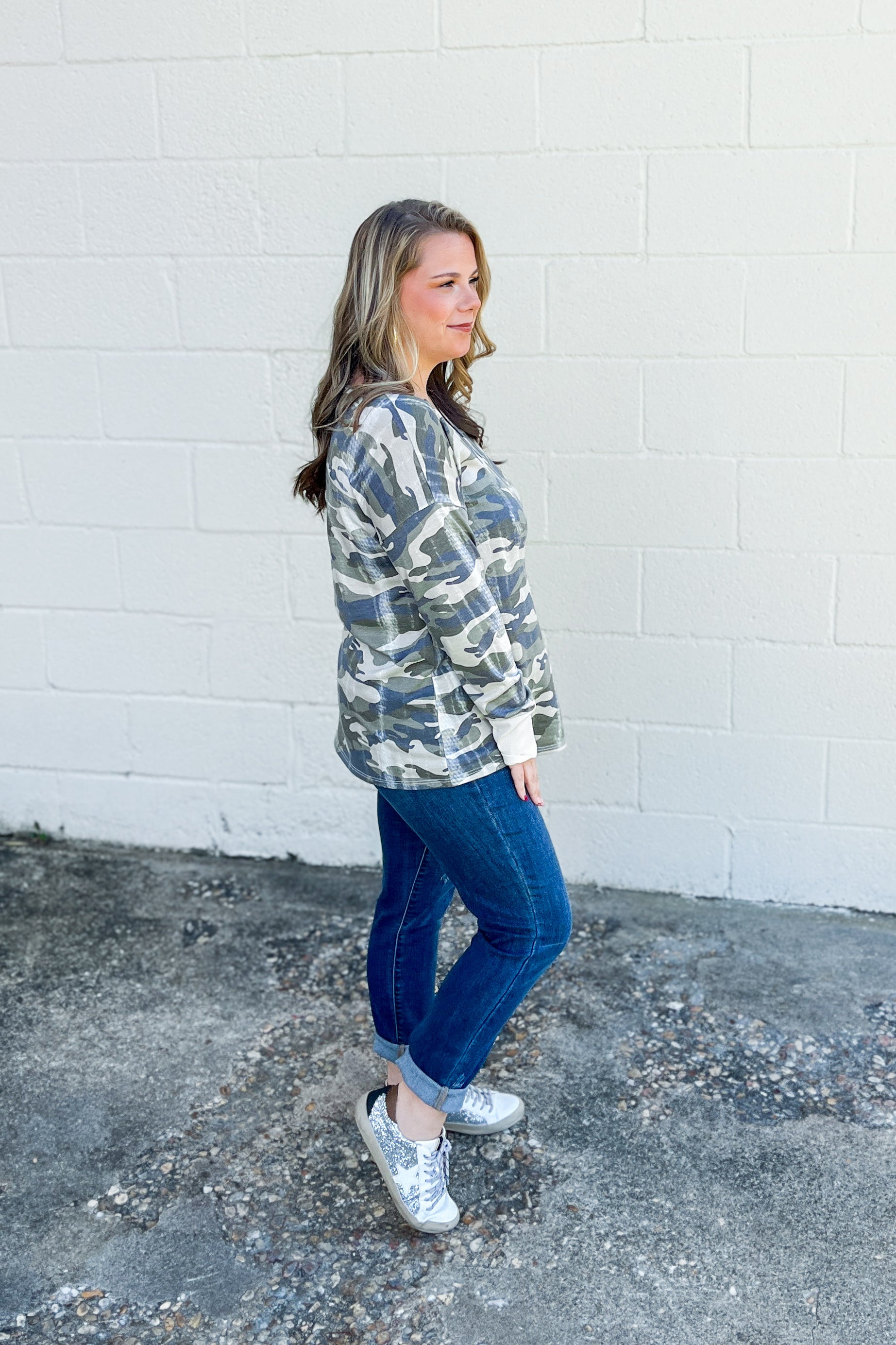 Time Marches On Camo Top