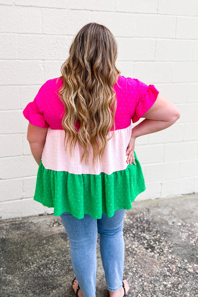 RESTOCK | Summertime Watermelon Color Block Top