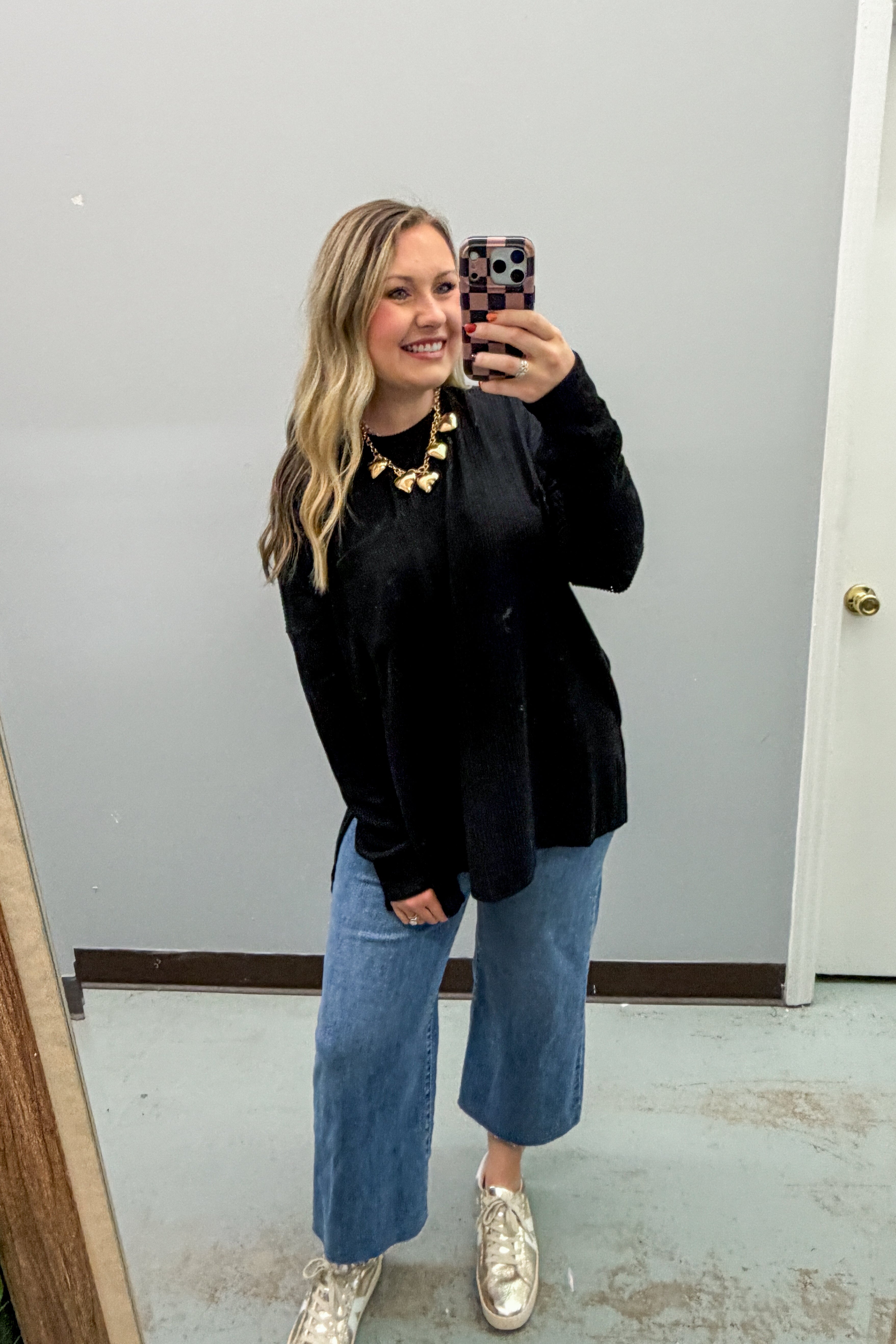 All Things Good Ribbed Dolman Top, Black