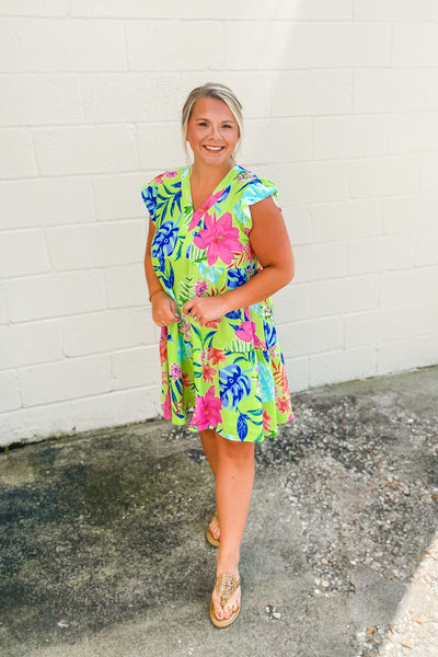 Lift The Mood Tiered Floral Dress