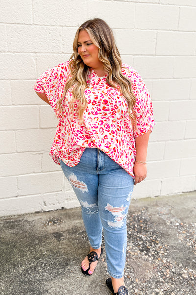 Bright Leopard Oversized Top