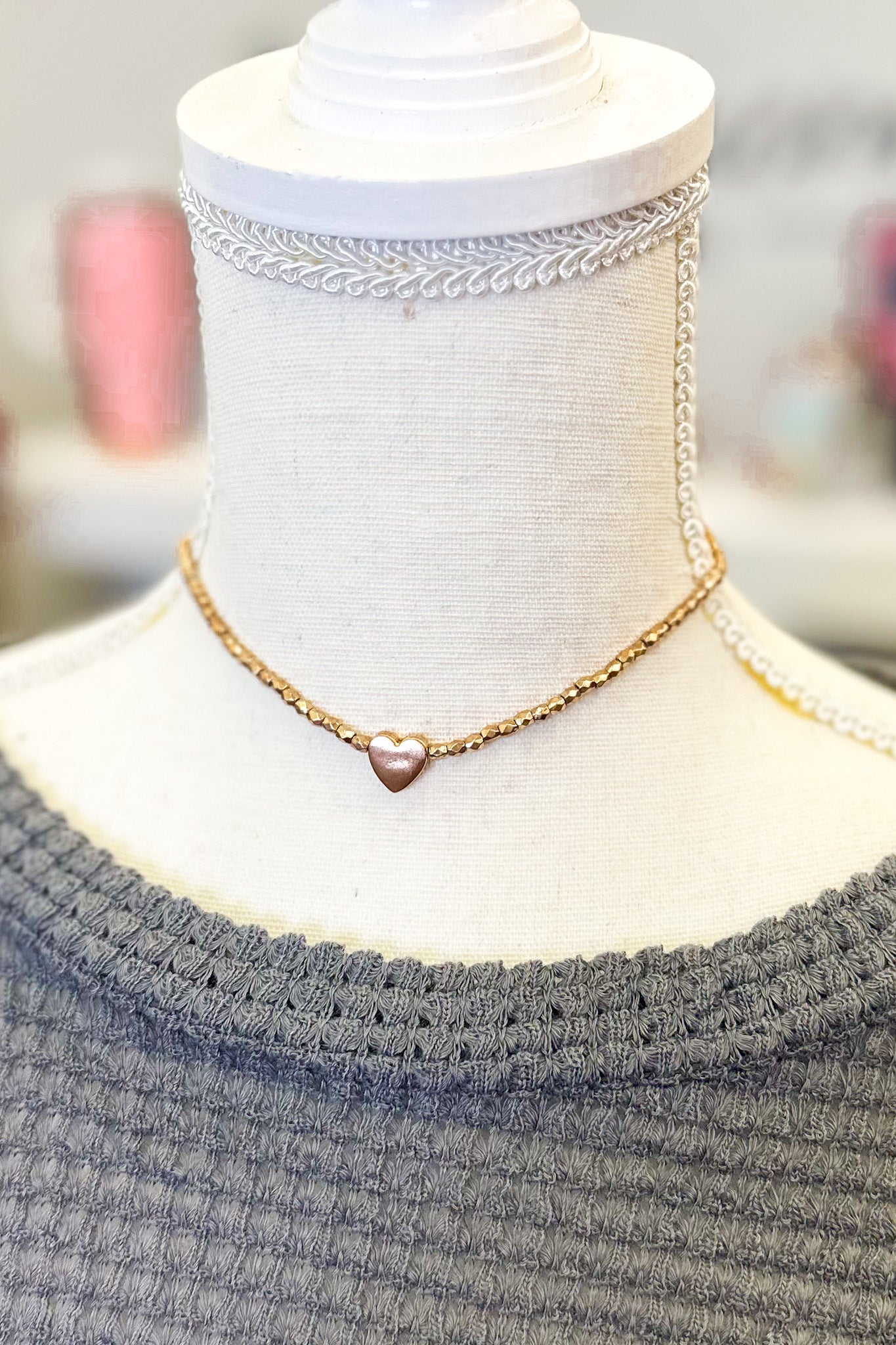 Simple Heart Necklace, Rose Gold