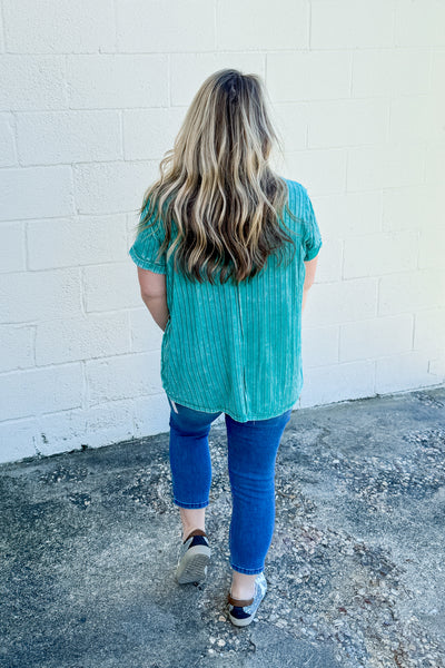 Sawyer Ribbed Top, Kelly Green