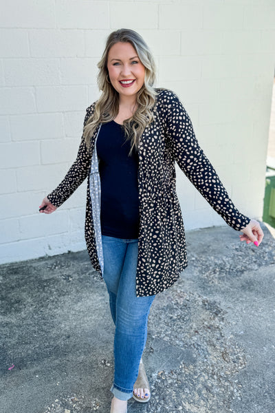 Expecting Change Spotted Cardigan