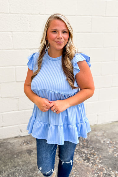 Part of the Play Babydoll Top, Light Blue