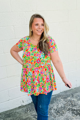 Color It Up Tiered Babydoll Top