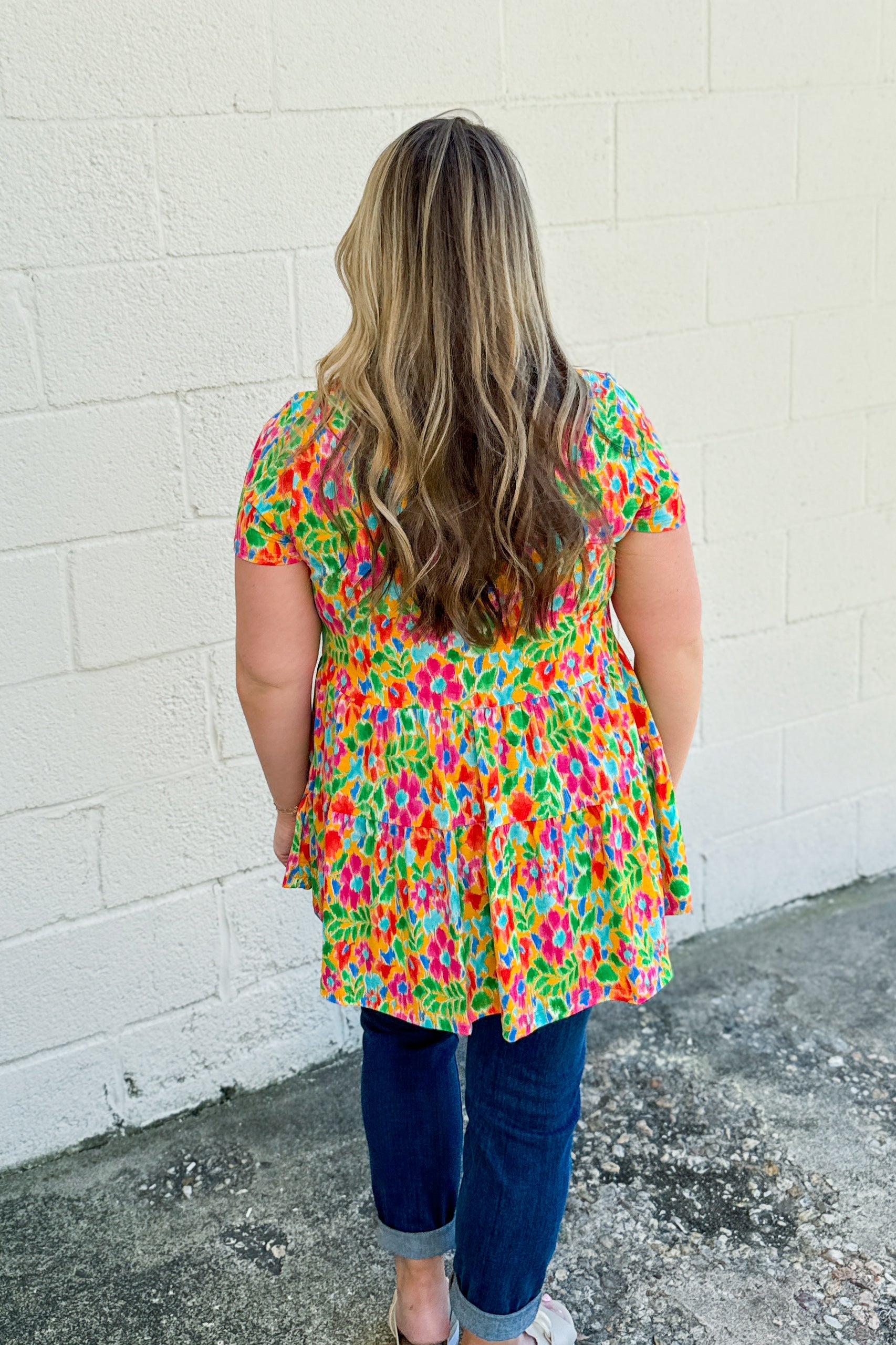 Color It Up Tiered Babydoll Top