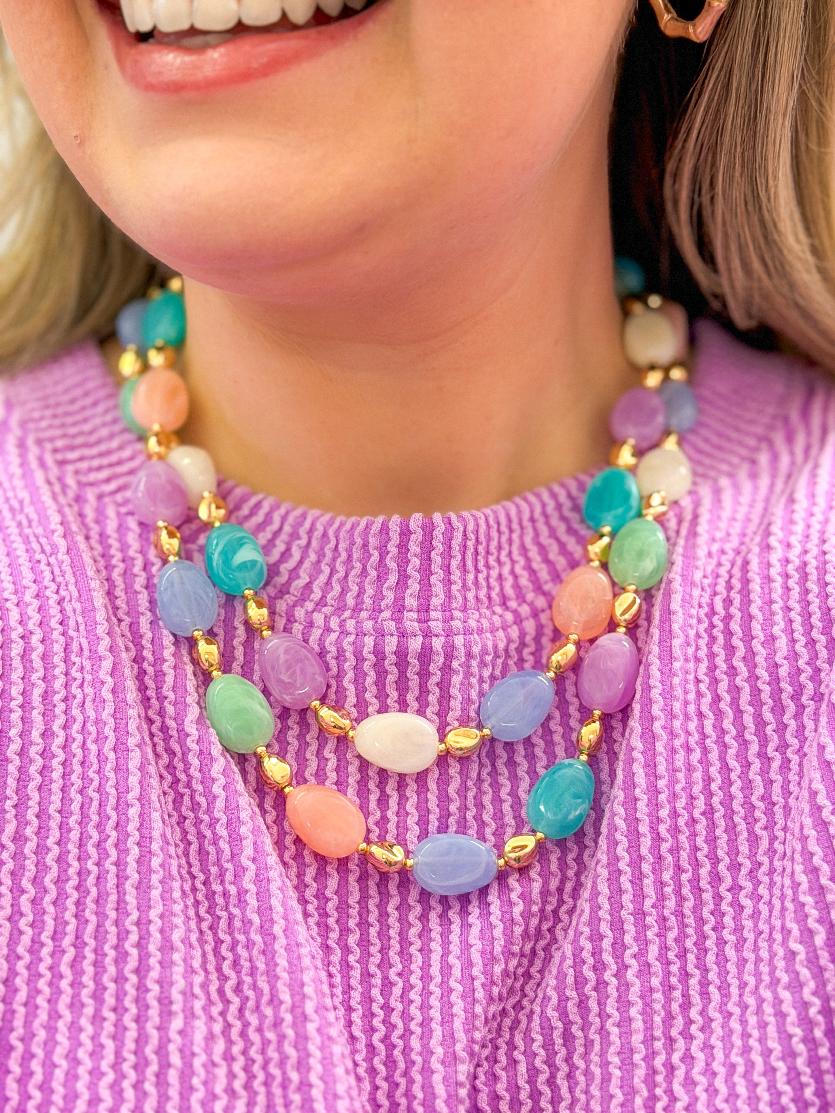 Multi Color Layered Beaded Necklace