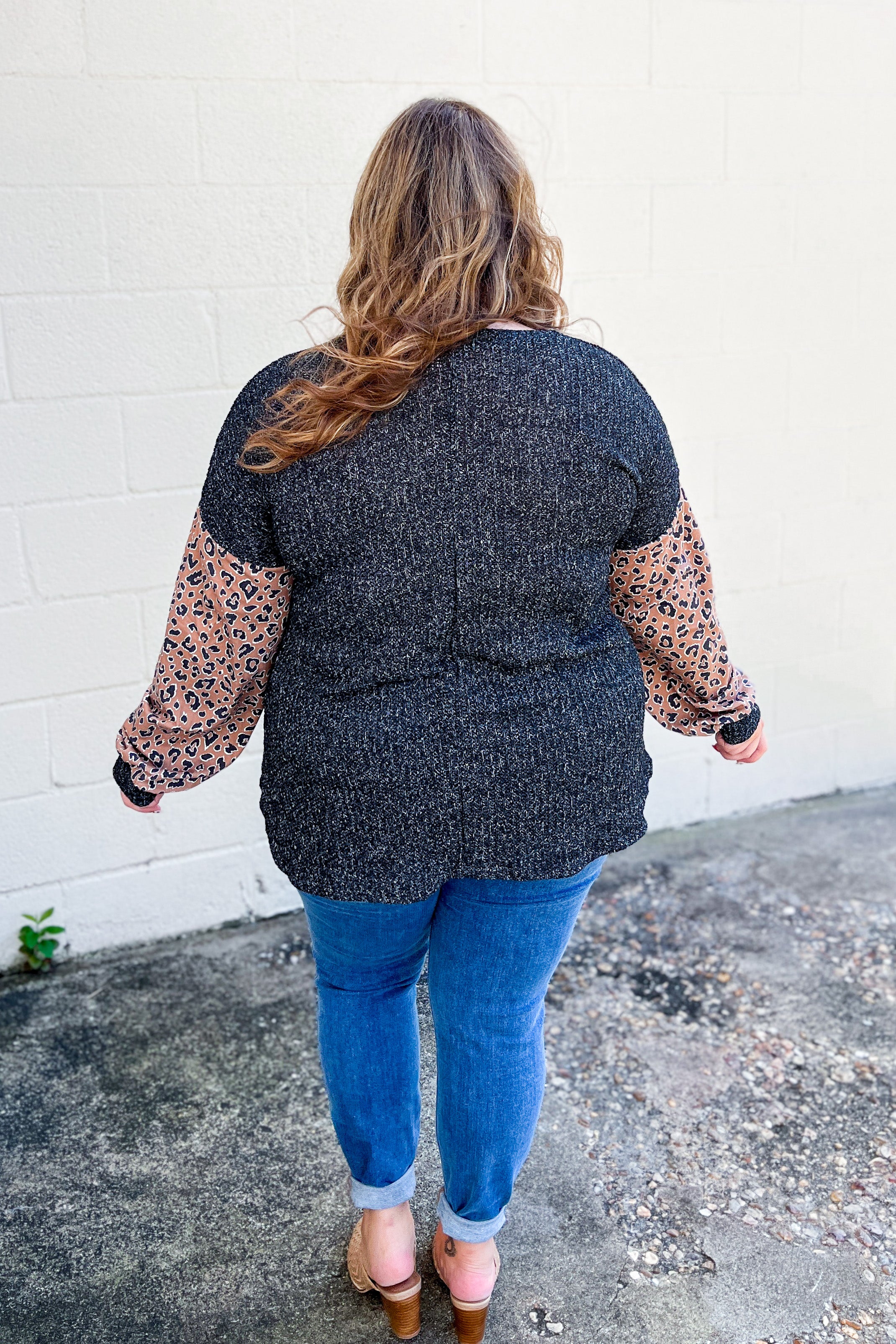 All The Joy Leopard Sleeve Top